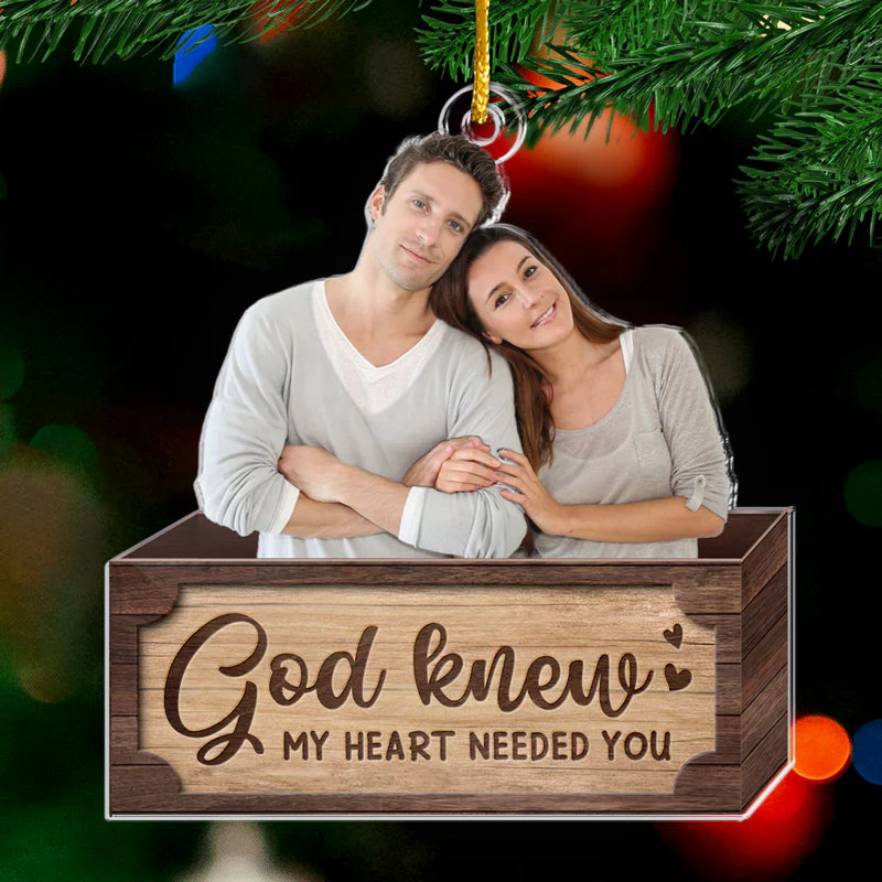Couple Custom Photo The True Spirit Of Christmas - Couple Personalized Custom Ornament - Acrylic Custom Shaped - Christmas Gift For Husband Wife, Anniversary - Image 2