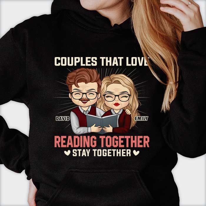 Couples That Love Reading Together - Gift For Couples, Husband Wife - Personalized T-shirt, Hoodie - Image 2