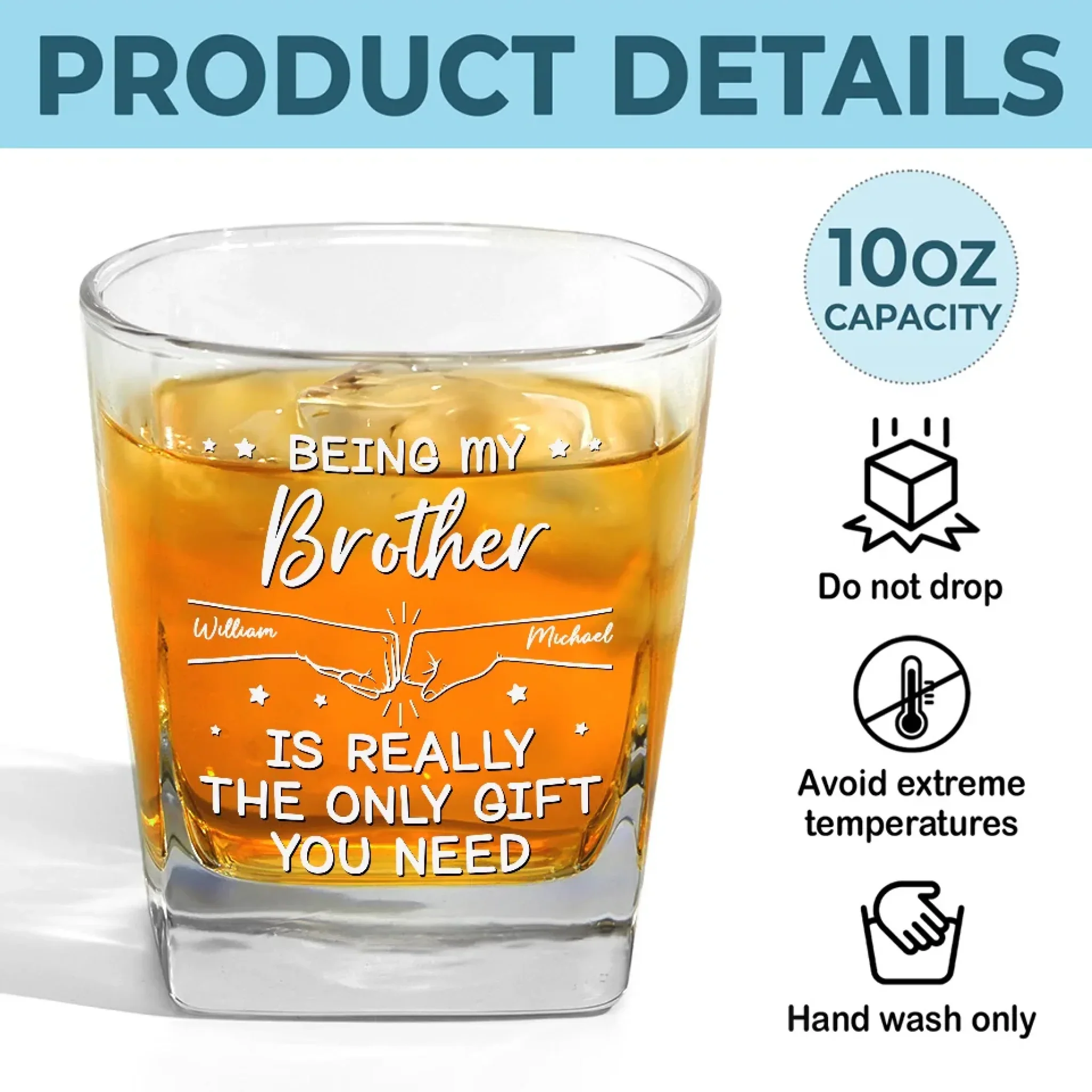 Cousins By Blood, Best Friends By Choice - Family Personalized Custom Square Whiskey Glass - Gift For Family Members - Image 5