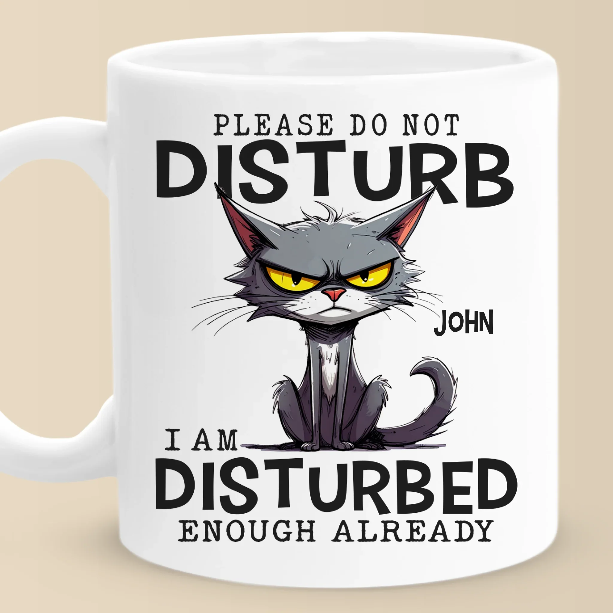 Cranky Cat Club - Friend Personalized Custom Mug - Gift For Yourself, Best Friends, Sisters, Family Members, Coworkers - Image 2