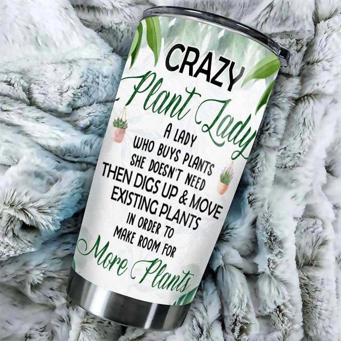 Crazy Plant Lady Who Buys Plants She Doesn't Need - Personalized Tumbler - Image 3