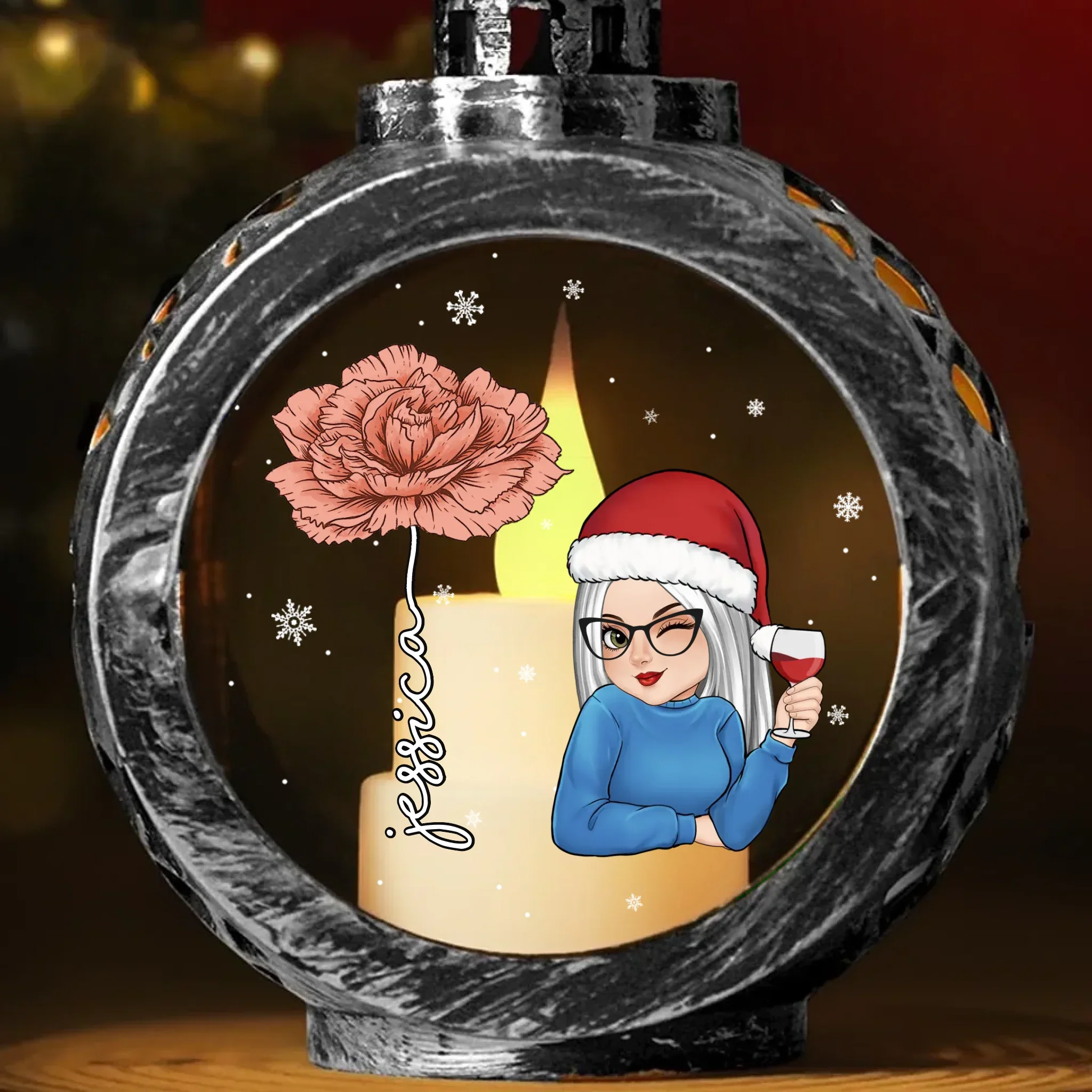 Creating My Own Holiday Magic - Family Personalized Custom Candlelight Lantern Ornament - Christmas Gift For Family Members - Image 4