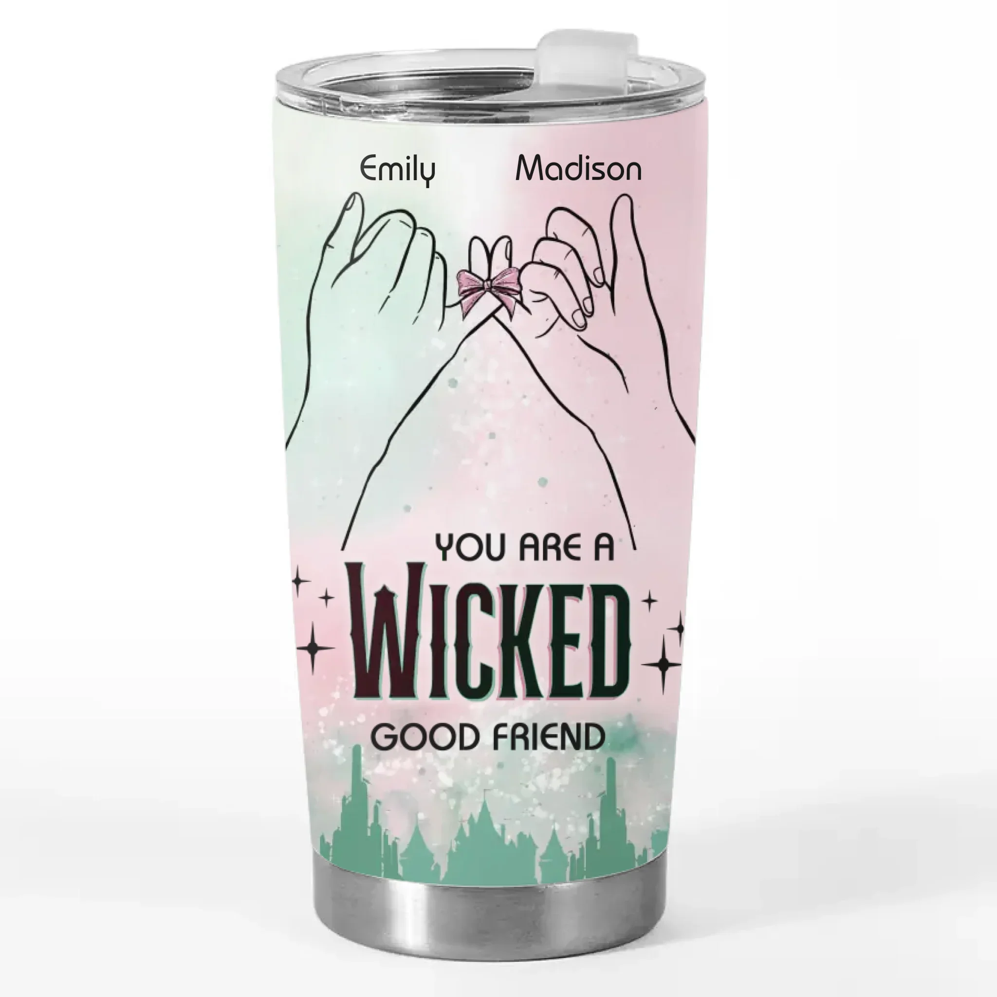 Crossed Fingers, Crossed Paths, Besties For Life - Bestie Personalized Custom Tumbler - Gift For Best Friends, BFF, Sisters - Image 2