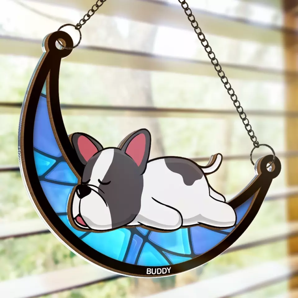 Crossing The Rainbow Bridge, Leaving Imprints On Our Hearts - Memorial Personalized Window Hanging Suncatcher - Sympathy Gift For Pet Owners, Pet Lovers - Image 4