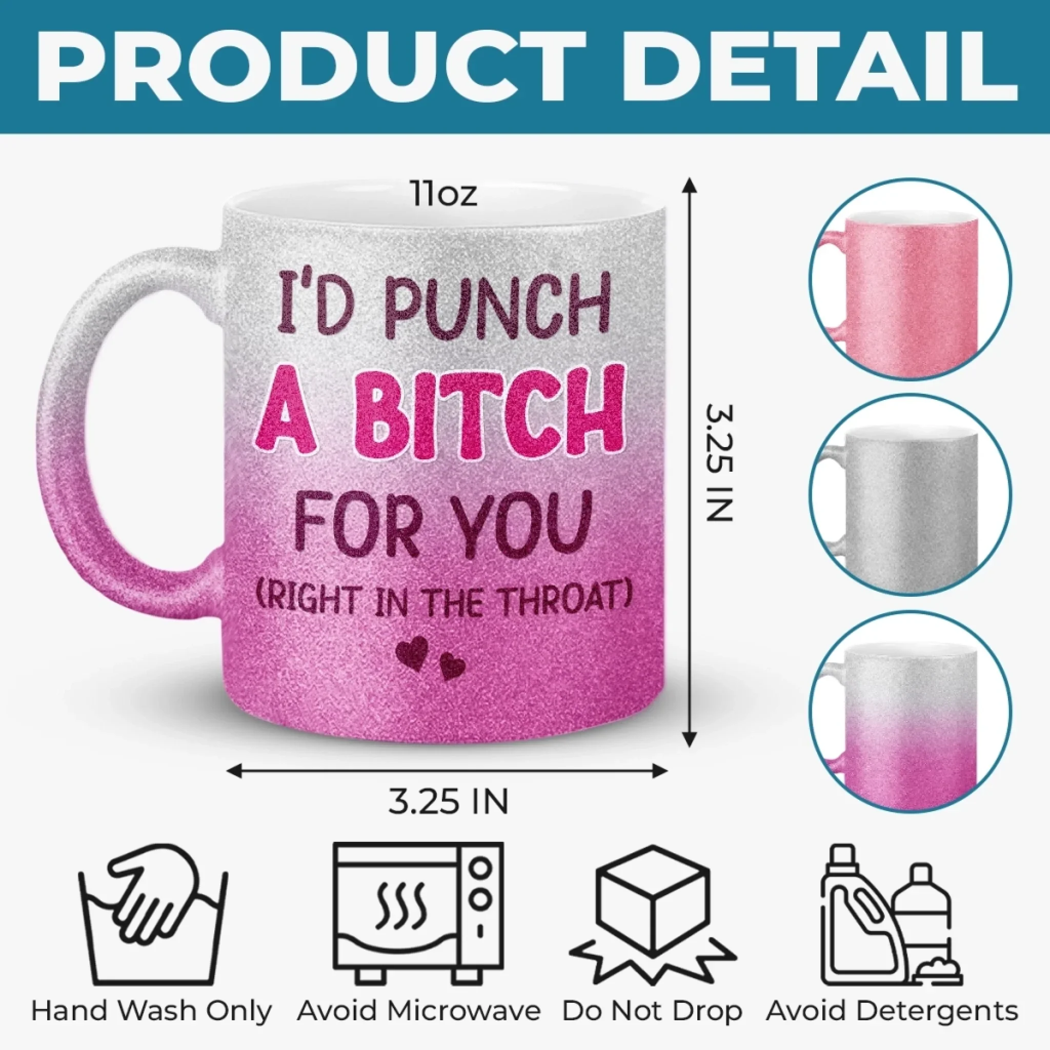 Custom 11OZ Glitter Matte Ceramic Mug - Personalized Best Friend Birthday Gifts For Women, Besties, Sisters, BFF - Smiles Shine Brighter With You - Image 8