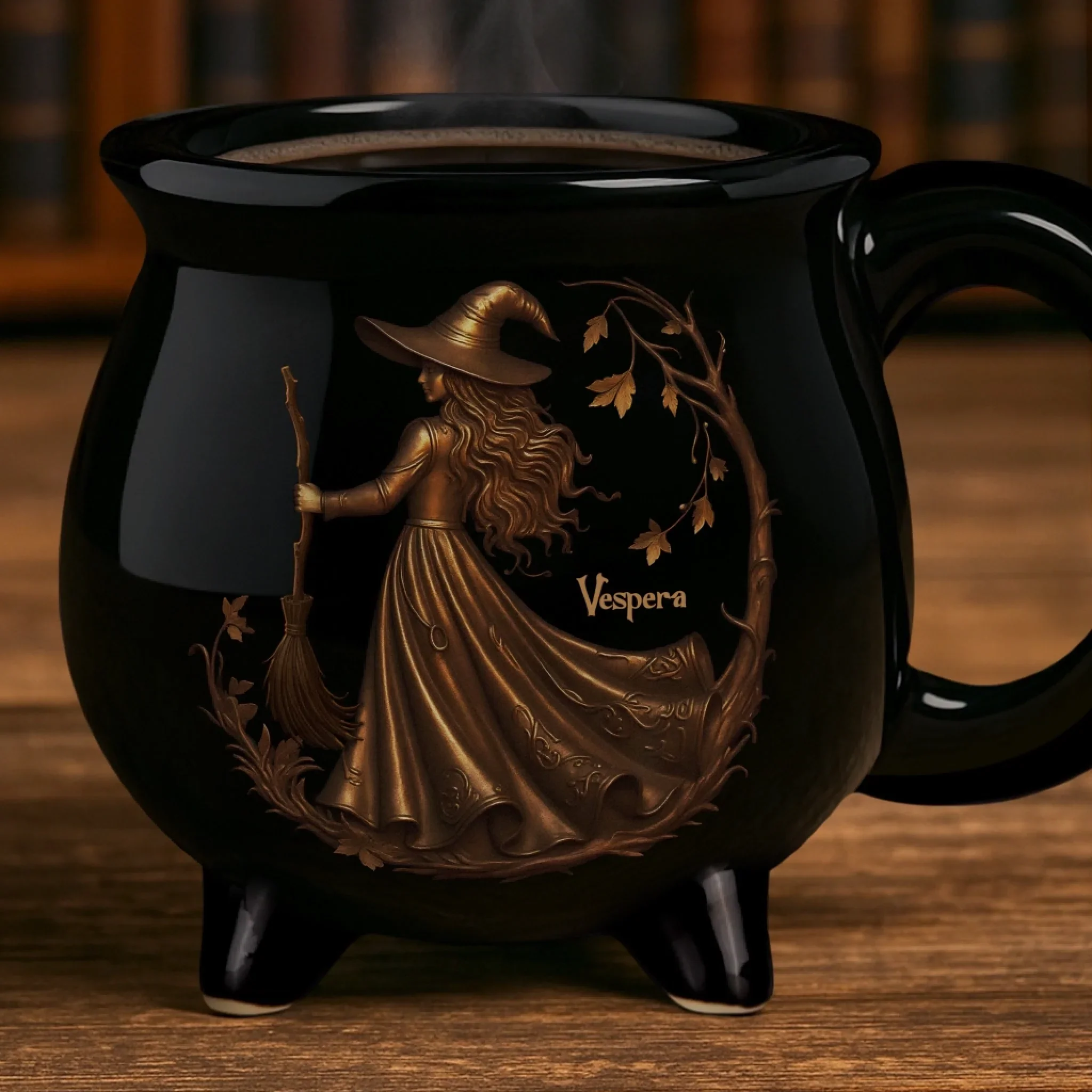 Custom 12oz Ceramic Cauldron Coffee Mug - Personalized Halloween Witchy Gifts For Besties, Sisters, BFF, Family, Yourself - Midnight Magic - Image 5