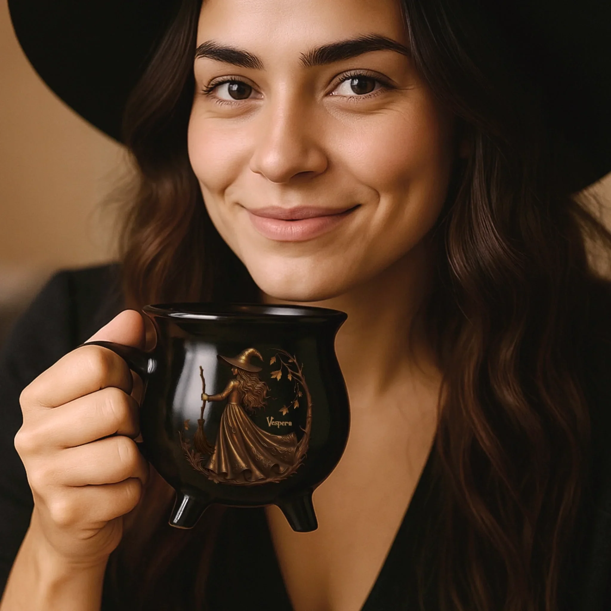 Custom 12oz Ceramic Cauldron Coffee Mug - Personalized Halloween Witchy Gifts For Besties, Sisters, BFF, Family, Yourself - Midnight Magic - Image 8