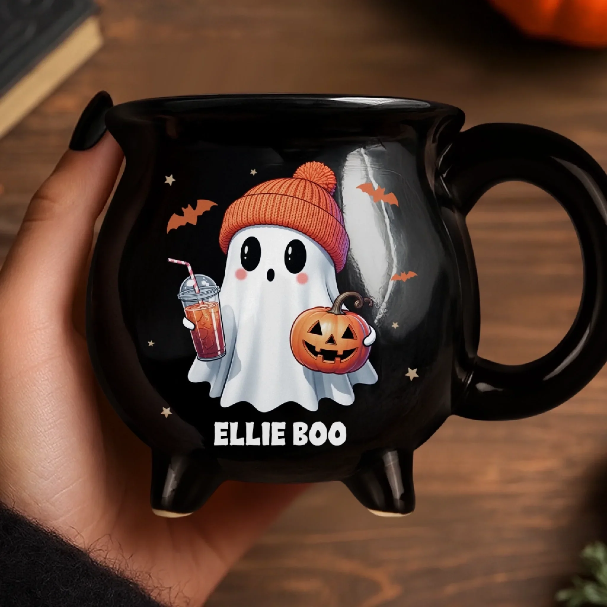 Custom 12oz Ceramic Cauldron Coffee Mug - Personalized Halloween Witchy Gifts For Besties, Sisters, BFF, Family, Yourself - Trick Or Treat Yourself - Image 6