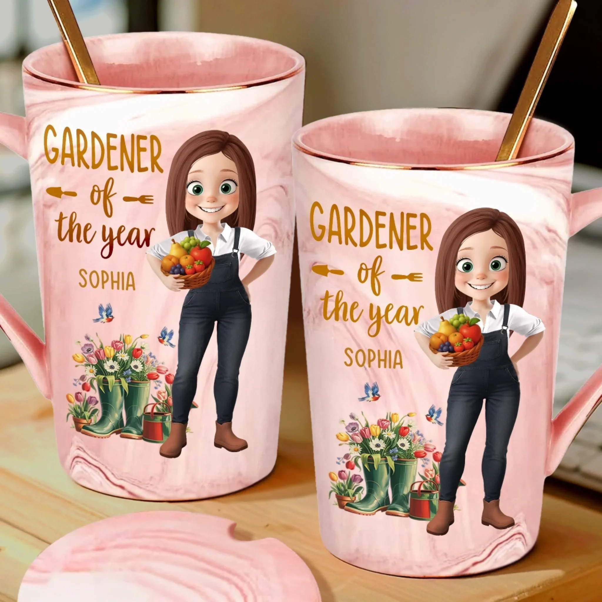 Custom 14oz Marble Mug - Personalized Garden Gifts For Gardeners - Sow Much Love - Image 3
