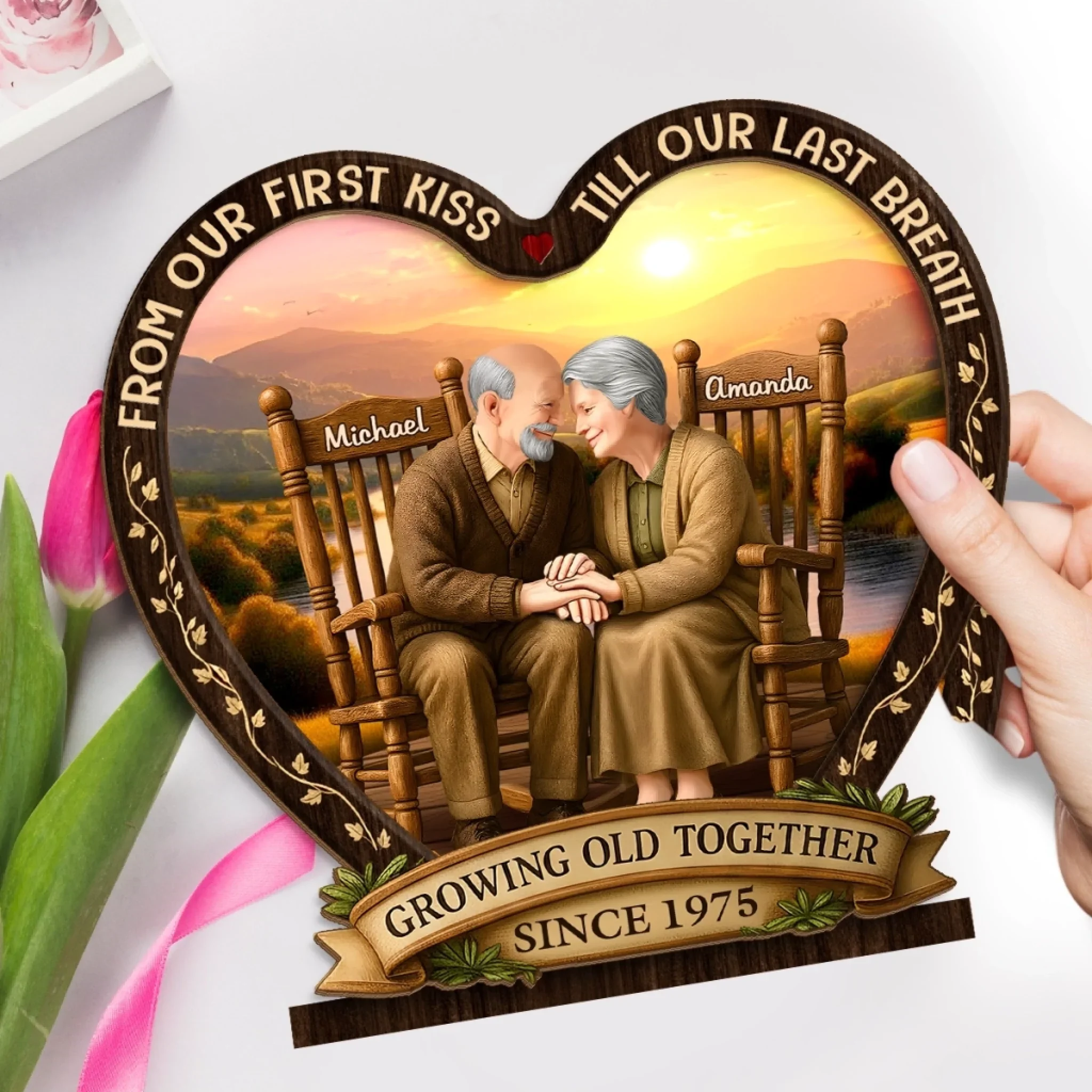 Custom 2-Layered Wooden Plaque - Personalized Anniversary Wedding Gifts For Husband And Wife, Him And Her - Always Been You - Image 4