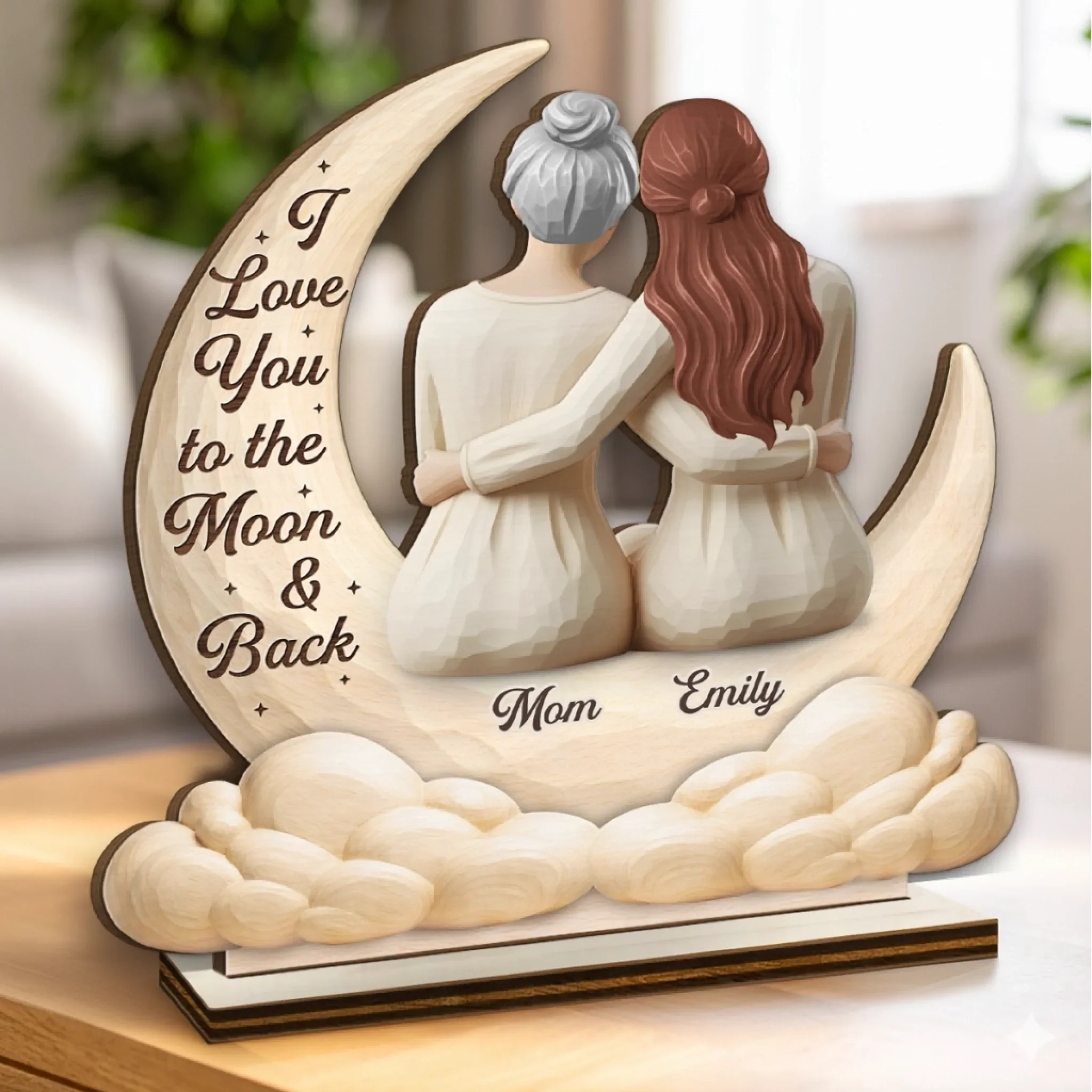Custom 2-Layered Wooden Plaque - Personalized Mother's Day Birthday Gifts For Mom, Grandma - Always Loved, Always Held - Image 3