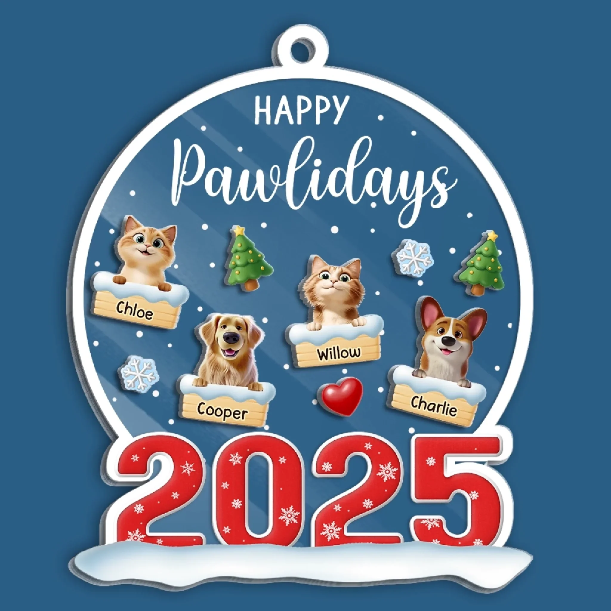 Custom 3 Layers Shaker Ornament - Personalized  Christmas Birthday Gifts For Dog Cat Lovers, Dog Dad And Mom, Cat Owners - Christmas Is Better With Pets - Image 4