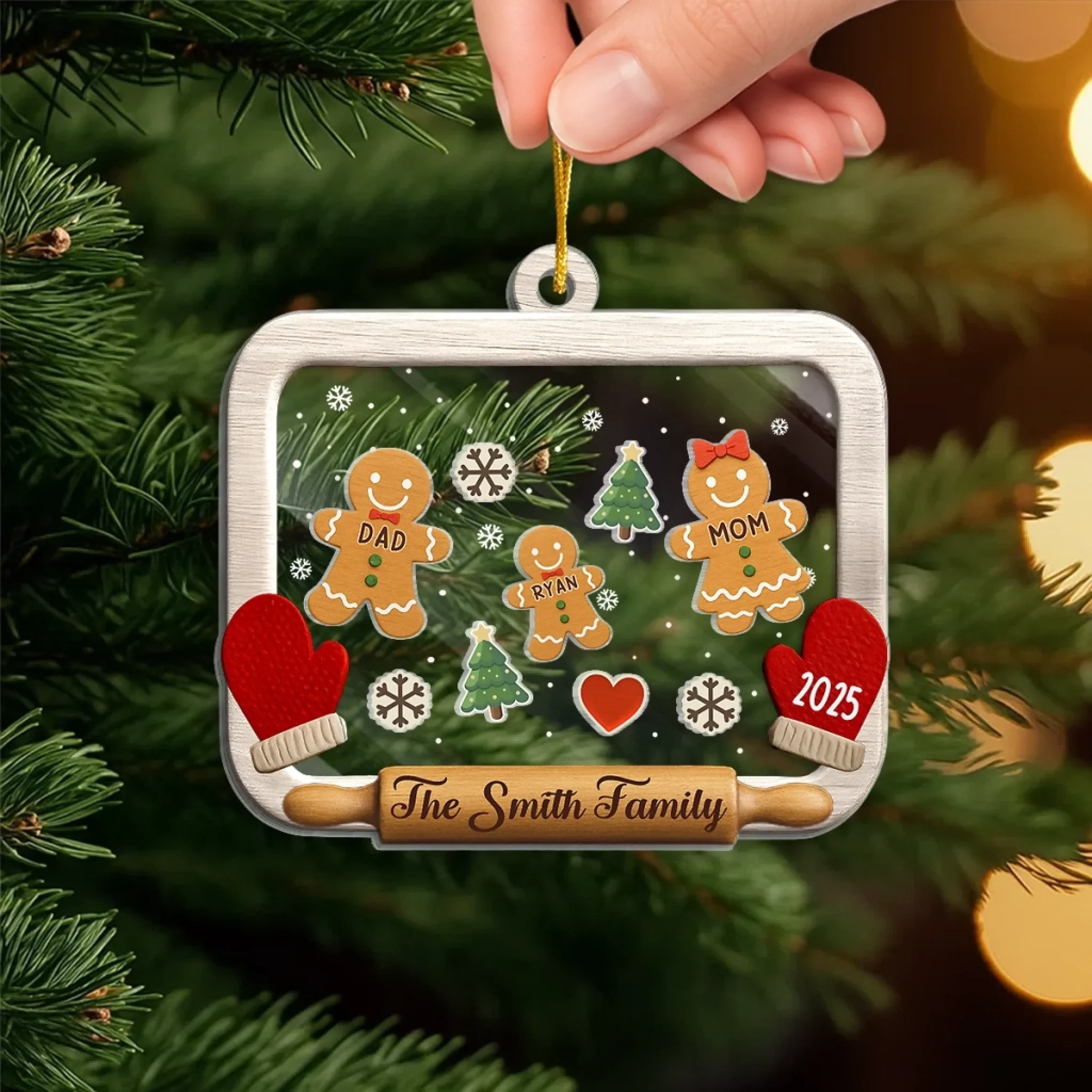 Custom 3 Layers Shaker Ornament - Personalized Christmas Birthday Gifts For Mom, Dad, Kids - Christmas Tastes Like Home - Image 5