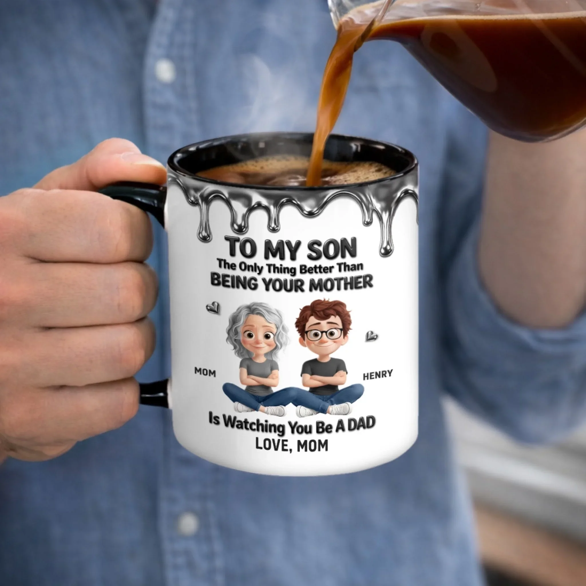 Custom 3D Inflated Effect Printed Accent Mug - Personalized Birthday Gifts For Son - My Greatest Blessing - Image 5