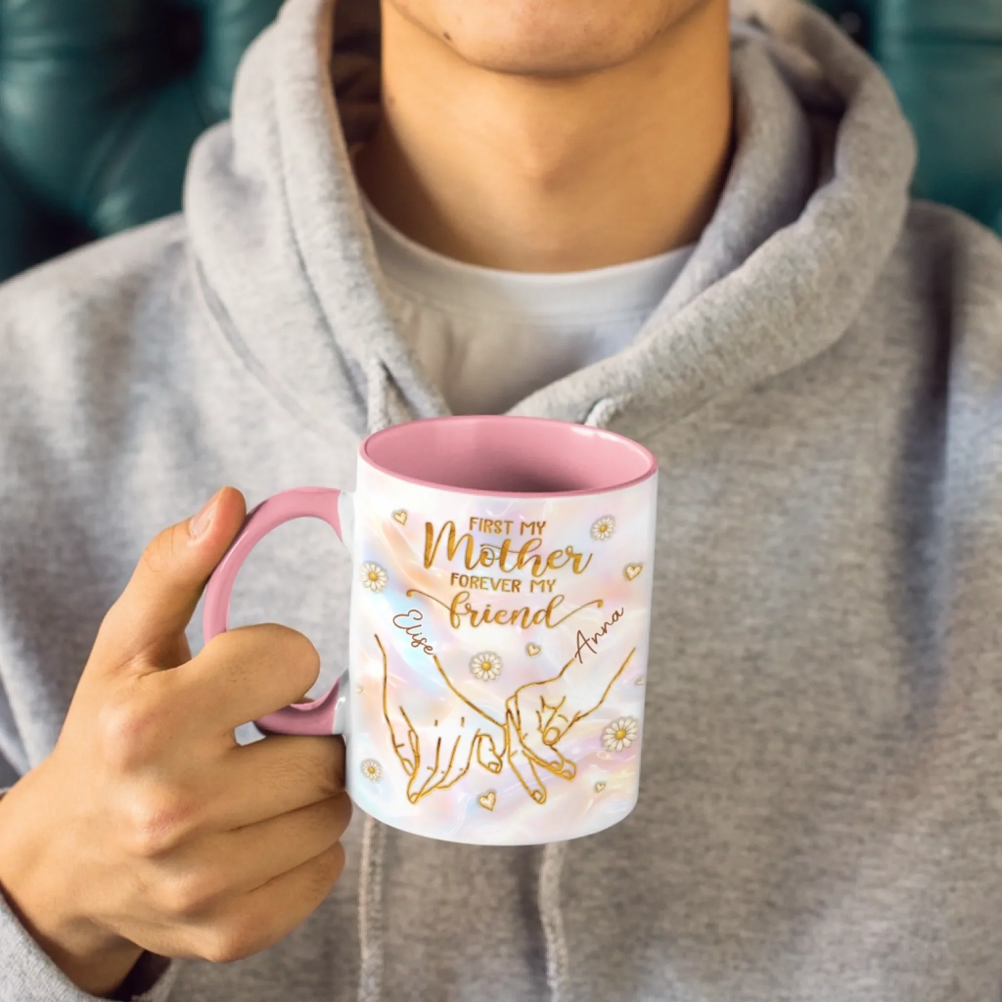 Custom 3D Inflated Effect Printed Accent Mug - Personalized Mother's Day Gifts For Mom, Daughter - Mom And Daughter Forever - Image 4
