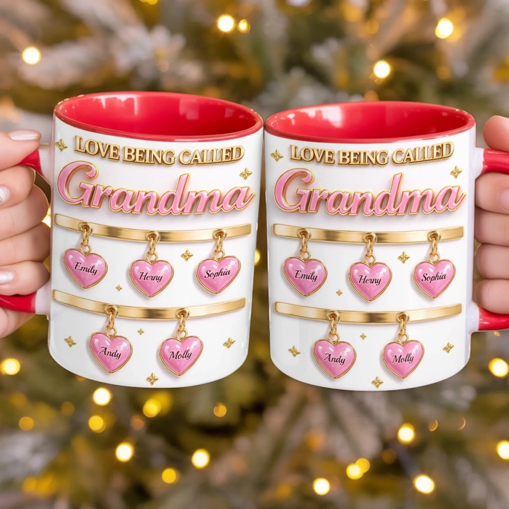 Custom 3D Inflated Effect Printed Accent Mug - Personalized Mother's Day Gifts For Mom, Grandma - Grandma And Mom Always - Image 4