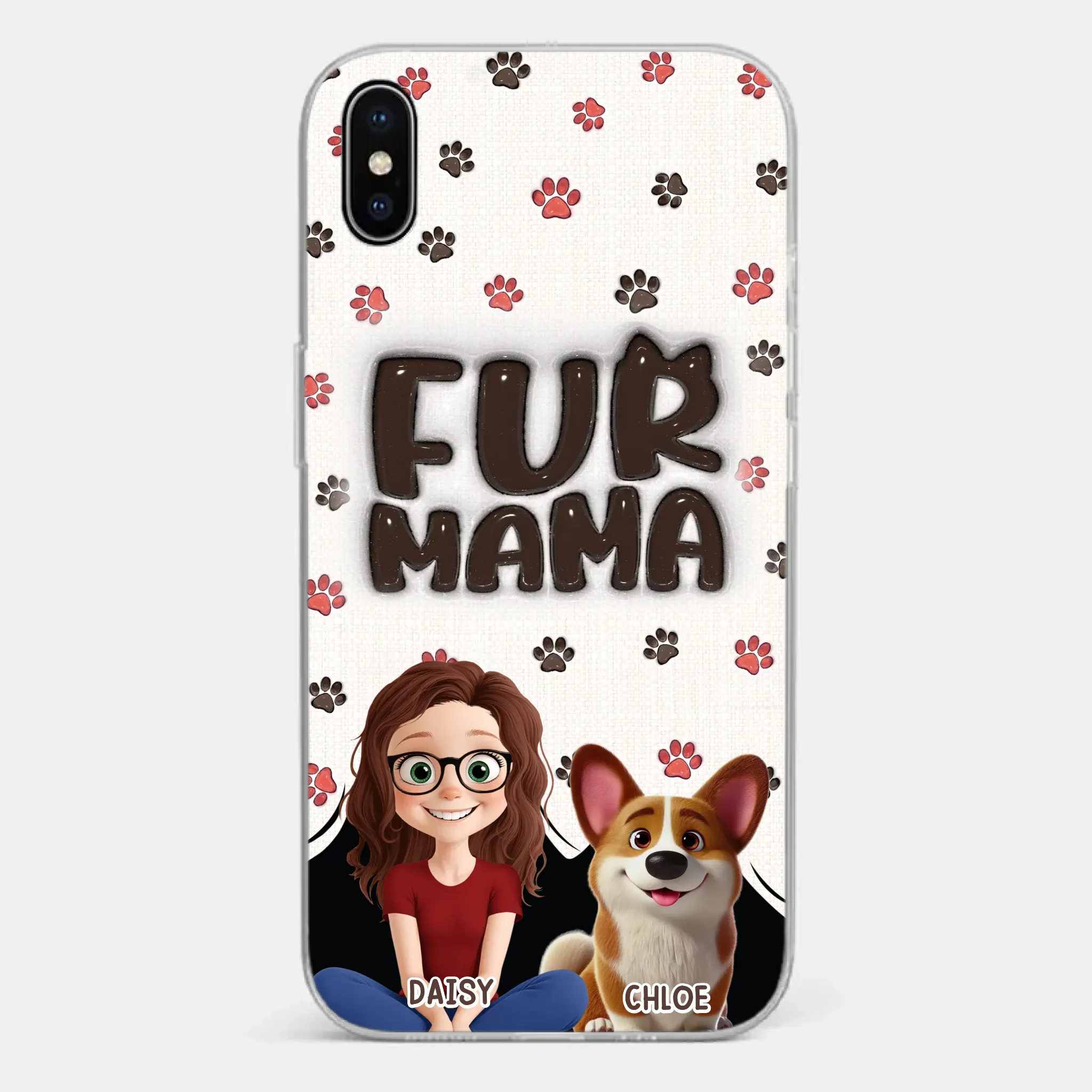 Custom 3D Inflated Effect Printed Clear Phone Case - Personalized Birthday Gifts For Dog Cat Lovers, Dog Dad And Mom, Cat Owners - Love Grows With Fur Around - Image 24