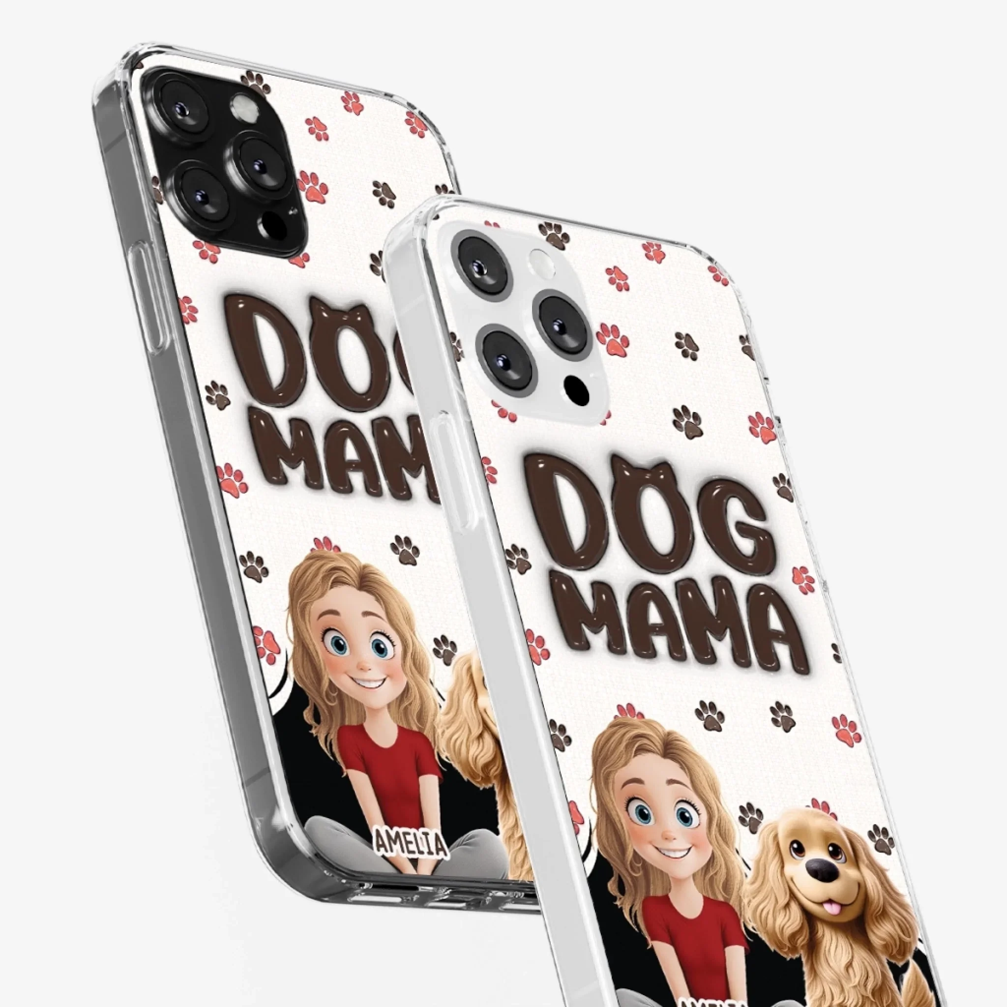 Custom 3D Inflated Effect Printed Clear Phone Case - Personalized Birthday Gifts For Dog Cat Lovers, Dog Dad And Mom, Cat Owners - Love Grows With Fur Around - Image 35