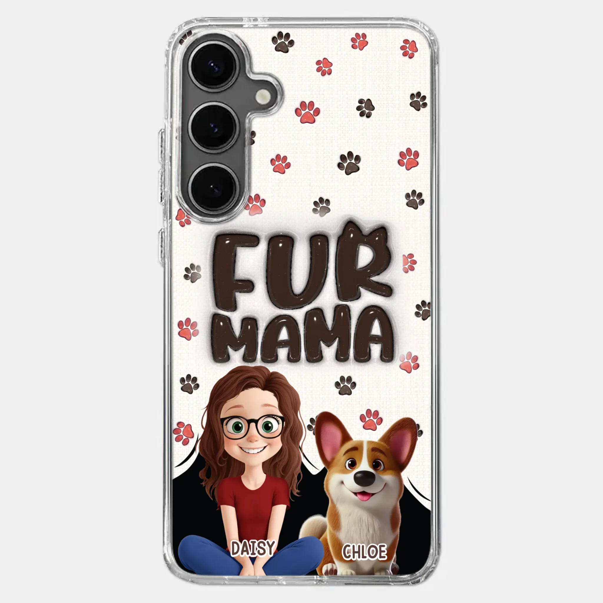 Custom 3D Inflated Effect Printed Clear Phone Case - Personalized Birthday Gifts For Dog Cat Lovers, Dog Dad And Mom, Cat Owners - Love Grows With Fur Around - Image 43