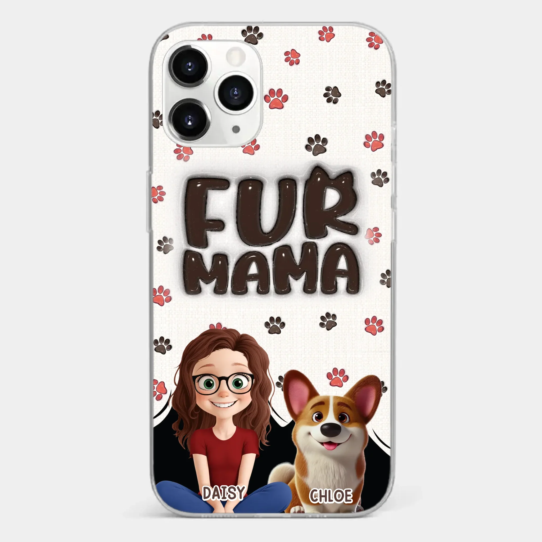 Custom 3D Inflated Effect Printed Clear Phone Case - Personalized Birthday Gifts For Dog Cat Lovers, Dog Dad And Mom, Cat Owners - Love Grows With Fur Around - Image 7