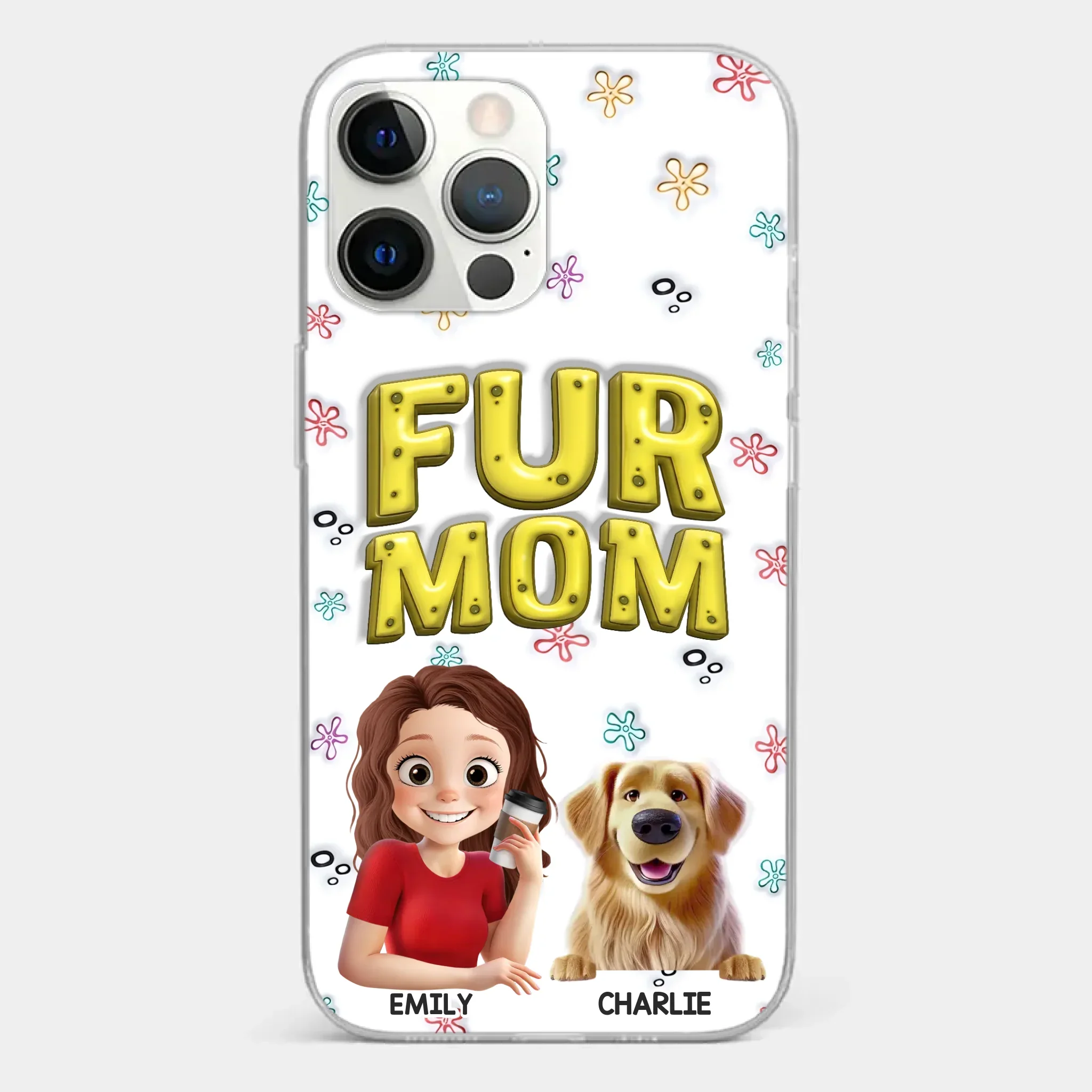 Custom 3D Inflated Effect Printed Clear Phone Case - Personalized Birthday Gifts For Dog Cat Lovers, Dog Dad And Mom, Cat Owners - Small Paws Big Happiness - Image 16