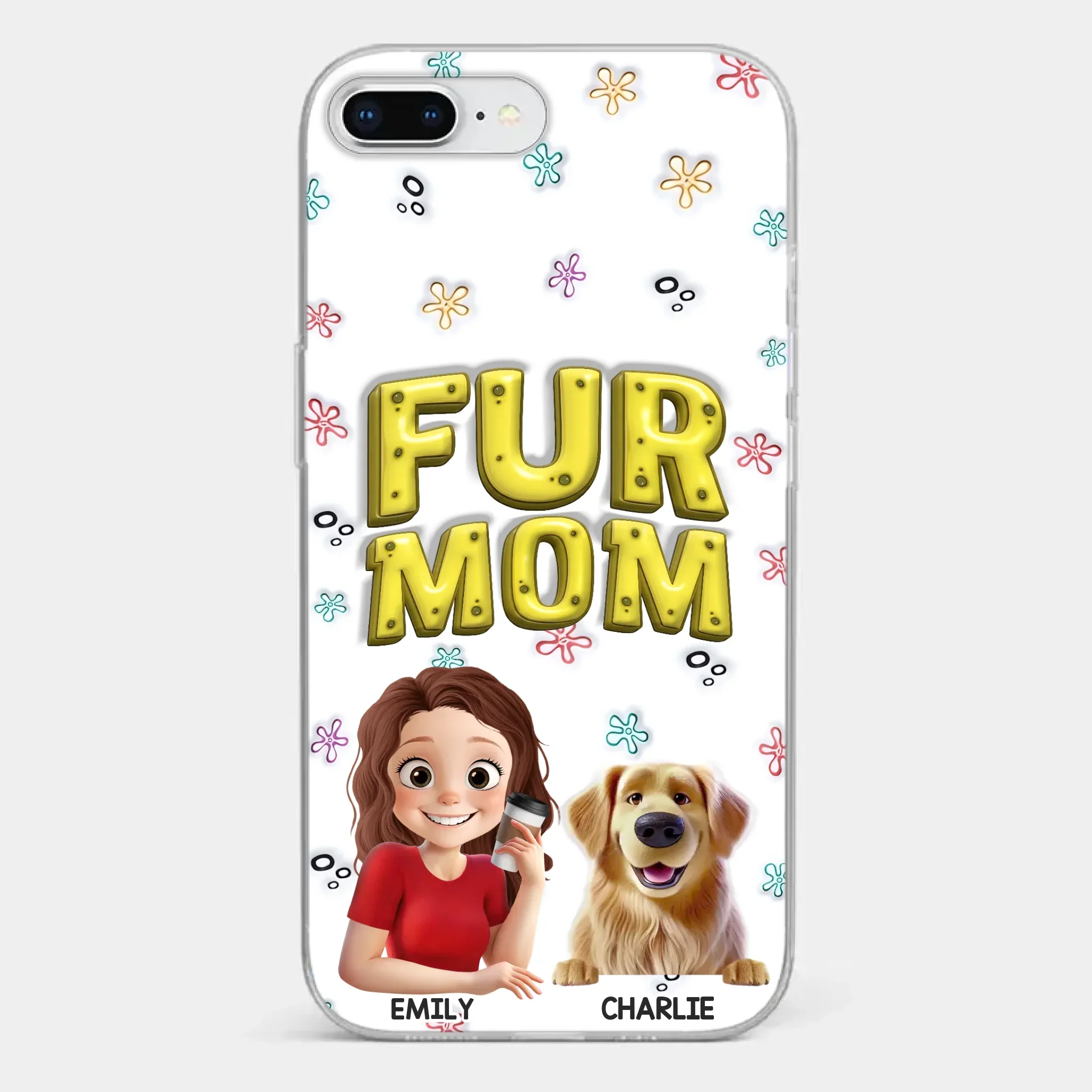 Custom 3D Inflated Effect Printed Clear Phone Case - Personalized Birthday Gifts For Dog Cat Lovers, Dog Dad And Mom, Cat Owners - Small Paws Big Happiness - Image 3