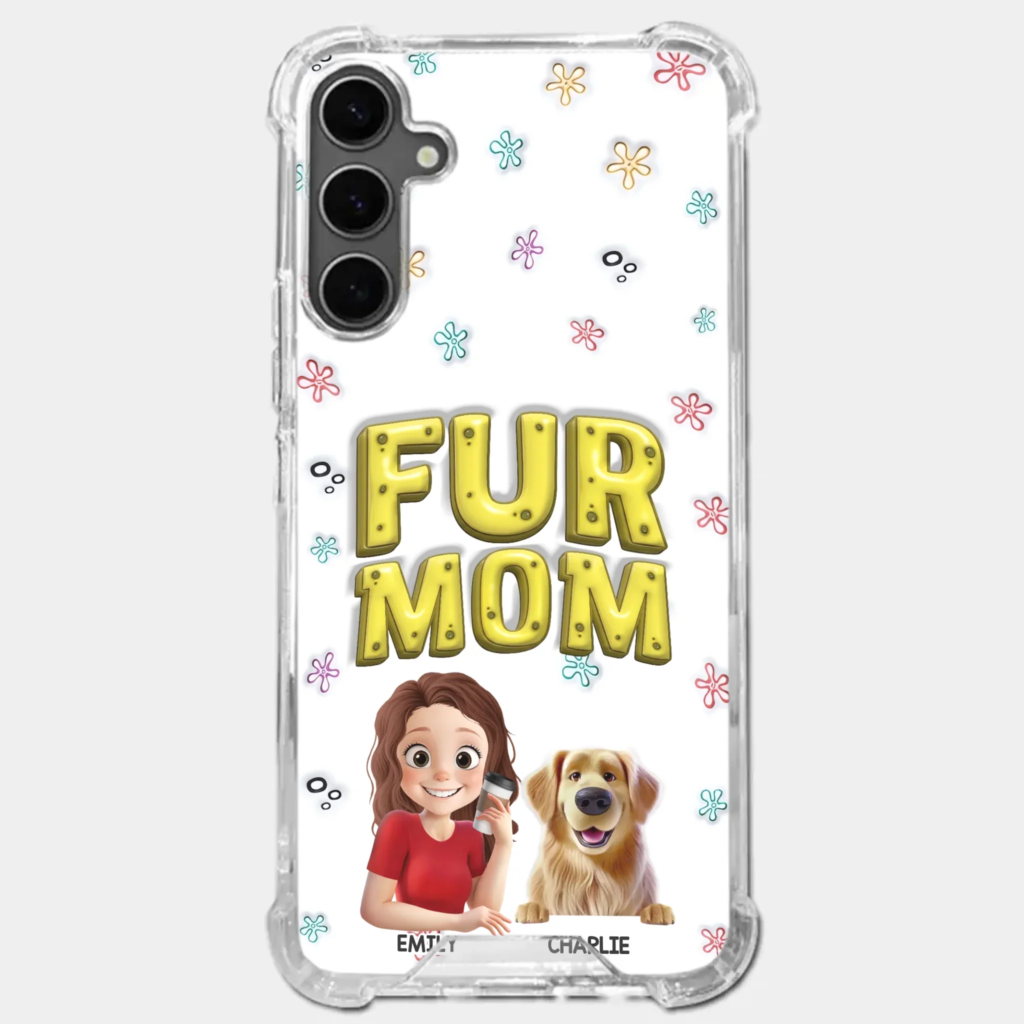 Custom 3D Inflated Effect Printed Clear Phone Case - Personalized Birthday Gifts For Dog Cat Lovers, Dog Dad And Mom, Cat Owners - Small Paws Big Happiness - Image 36