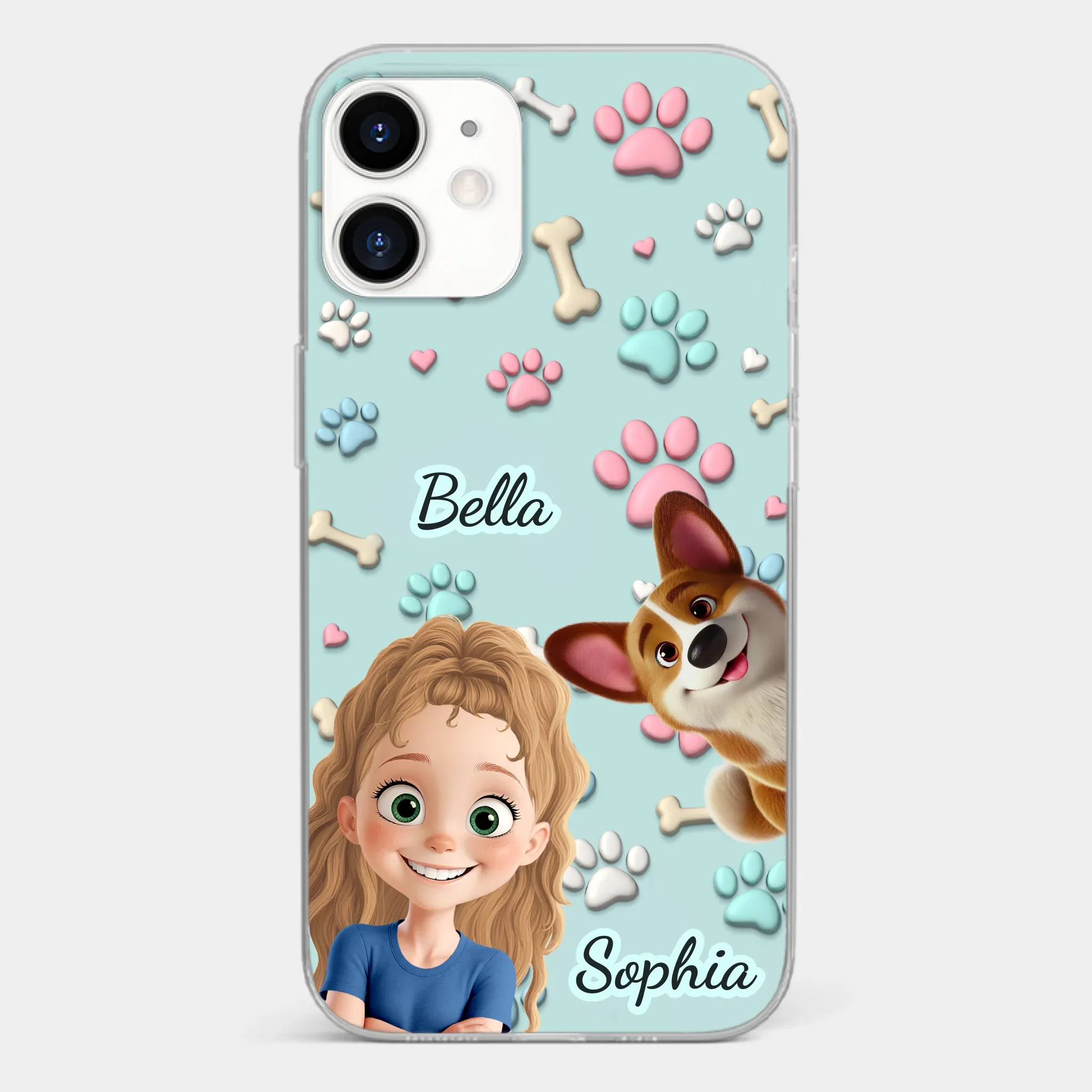 Custom 3D Inflated Effect Printed Clear Phone Case - Personalized Birthday Gifts For Dog Lovers, Dog Dad And Mom - Pawfect Moments Together - Image 10