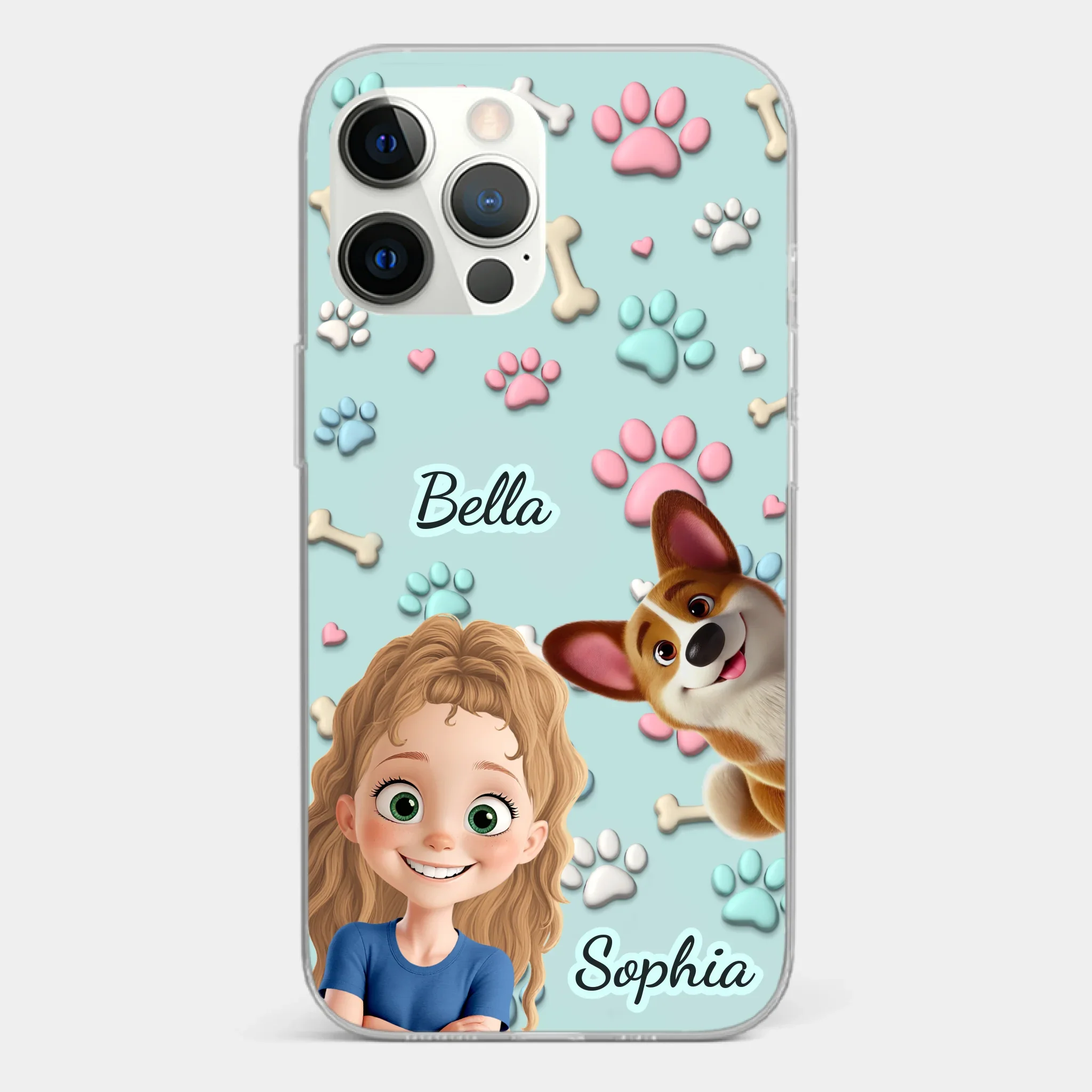 Custom 3D Inflated Effect Printed Clear Phone Case - Personalized Birthday Gifts For Dog Lovers, Dog Dad And Mom - Pawfect Moments Together - Image 11