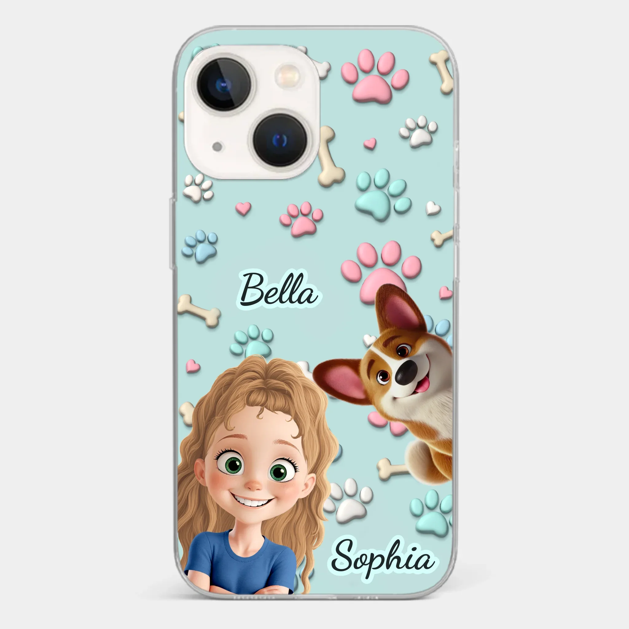 Custom 3D Inflated Effect Printed Clear Phone Case - Personalized Birthday Gifts For Dog Lovers, Dog Dad And Mom - Pawfect Moments Together - Image 17