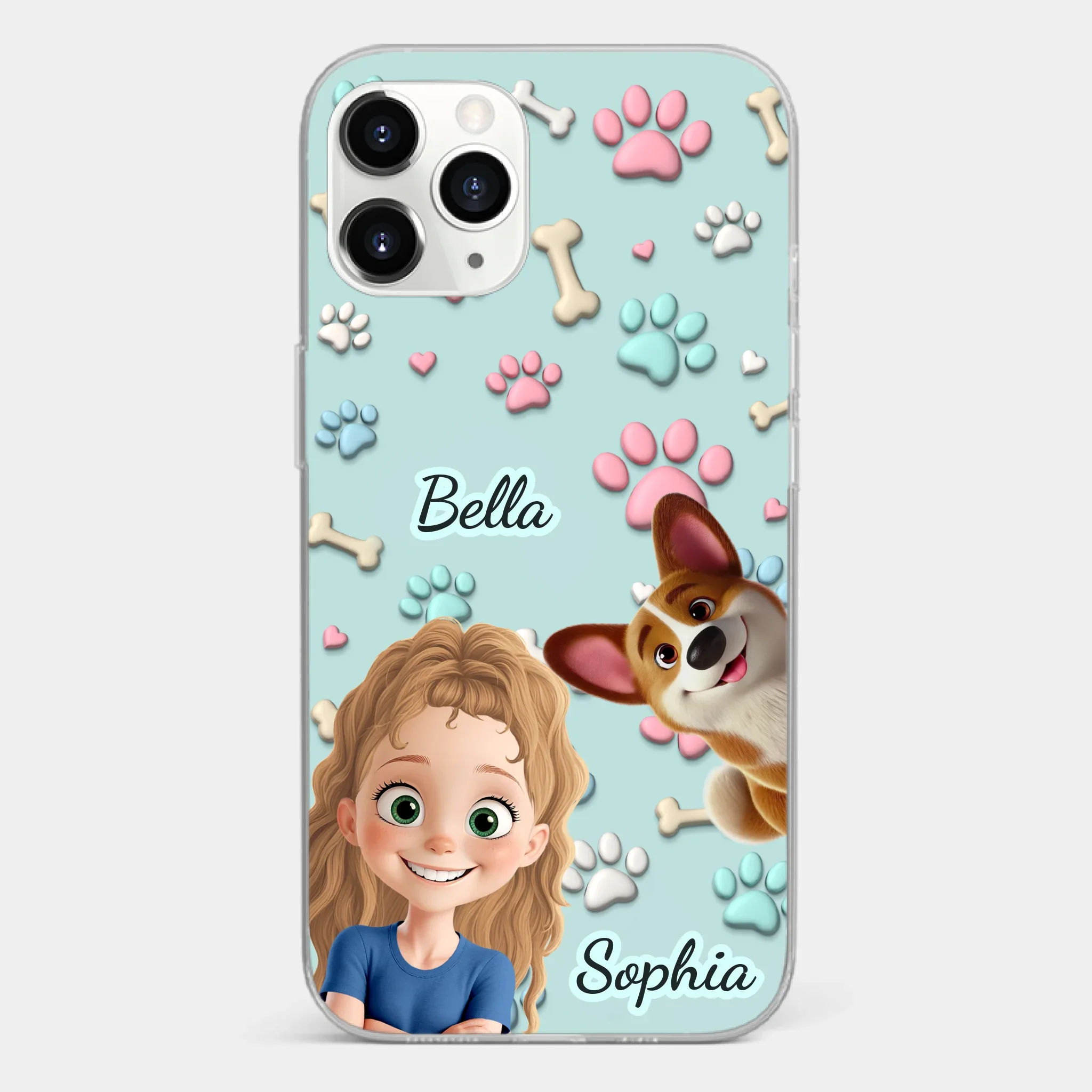Custom 3D Inflated Effect Printed Clear Phone Case - Personalized Birthday Gifts For Dog Lovers, Dog Dad And Mom - Pawfect Moments Together - Image 7