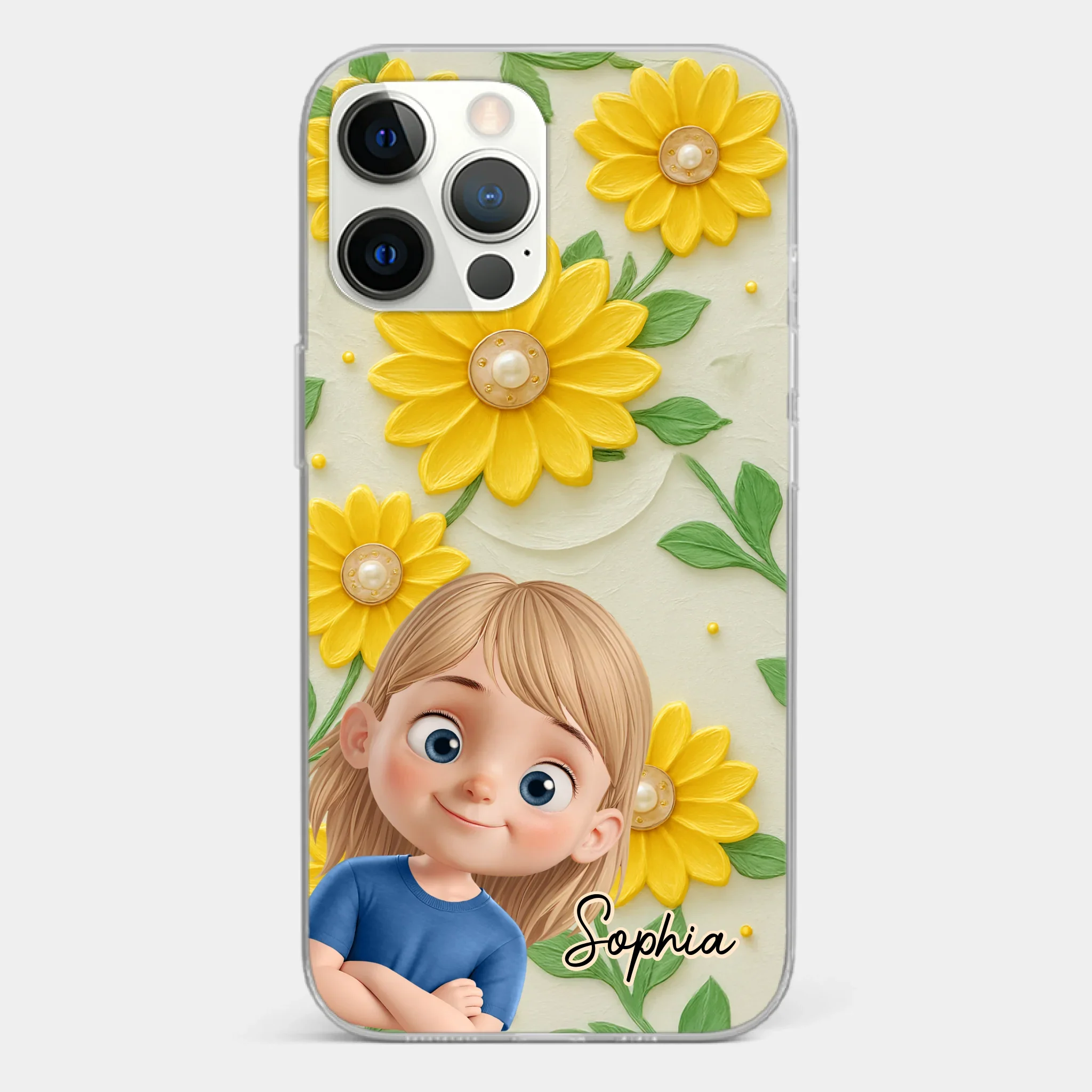 Custom 3D Inflated Effect Printed Clear Phone Case - Personalized Birthday Gifts For Mom, Grandma - Blooming With Joy Together - Image 16