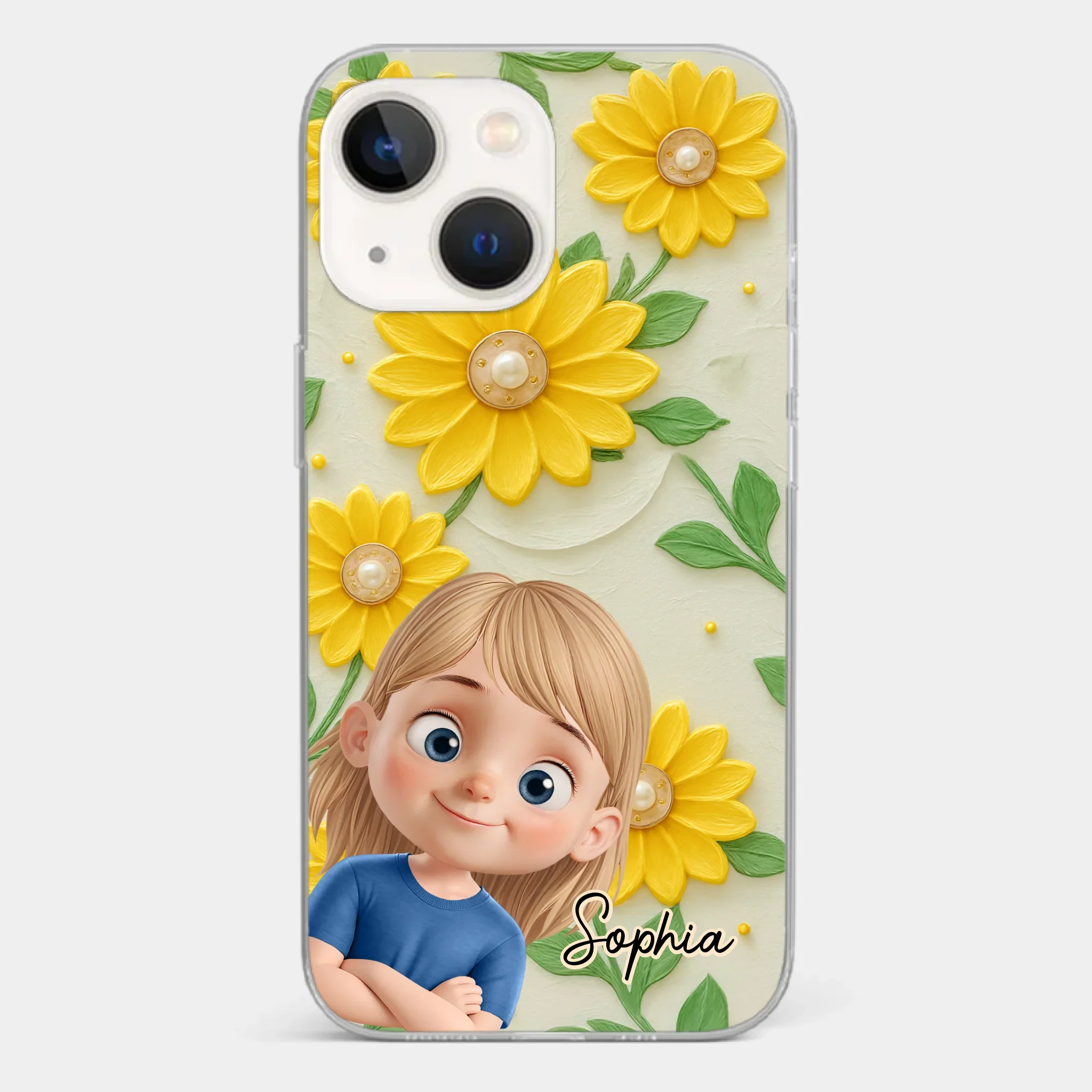 Custom 3D Inflated Effect Printed Clear Phone Case - Personalized Birthday Gifts For Mom, Grandma - Blooming With Joy Together - Image 17