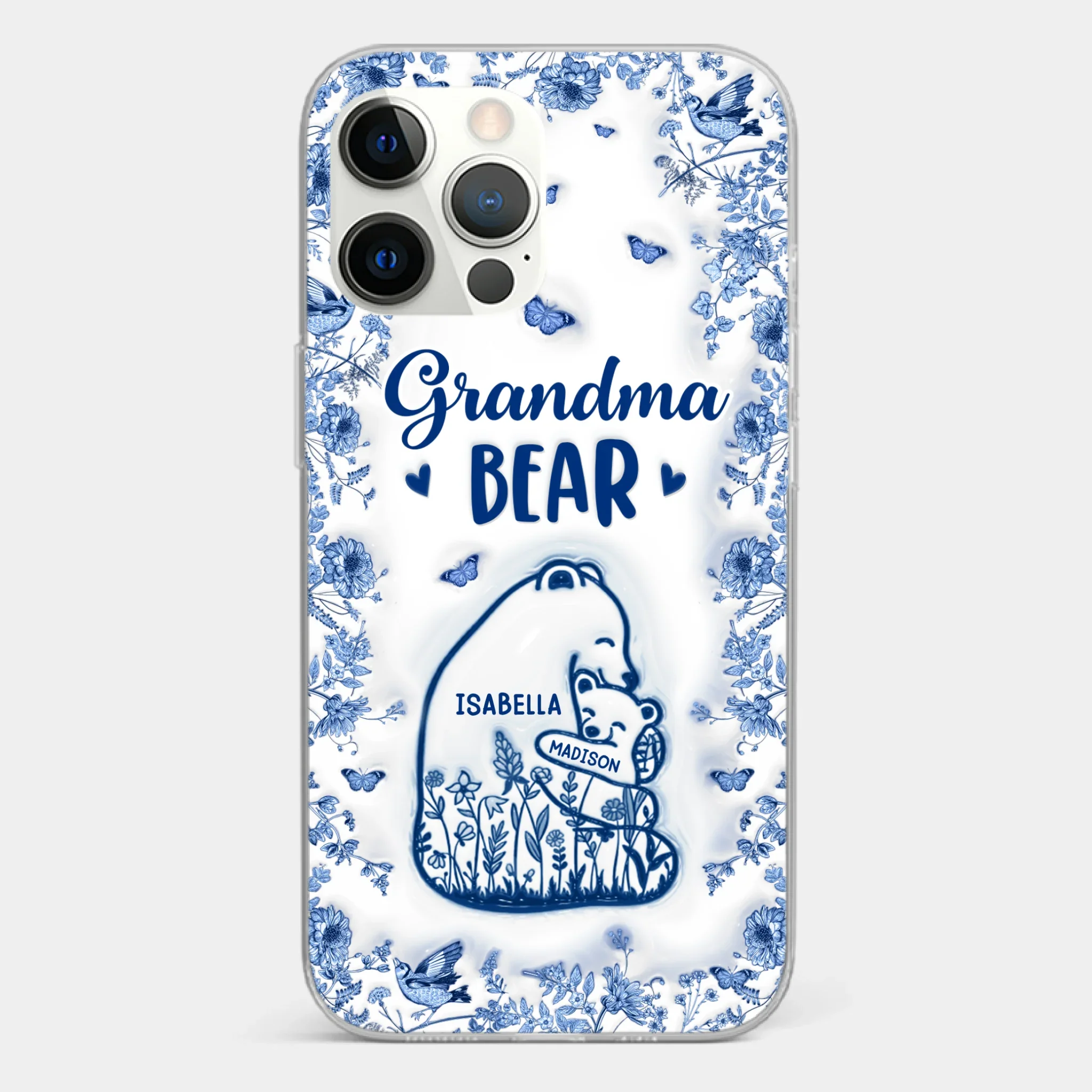 Custom 3D Inflated Effect Printed Clear Phone Case - Personalized Birthday Gifts For Mom, Grandma - Love You Beary Much - Image 15