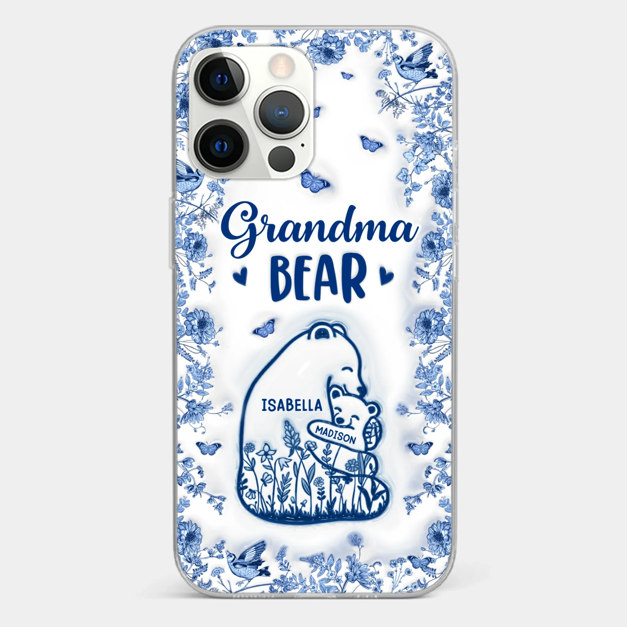 Custom 3D Inflated Effect Printed Clear Phone Case - Personalized Birthday Gifts For Mom, Grandma - Love You Beary Much - Image 16