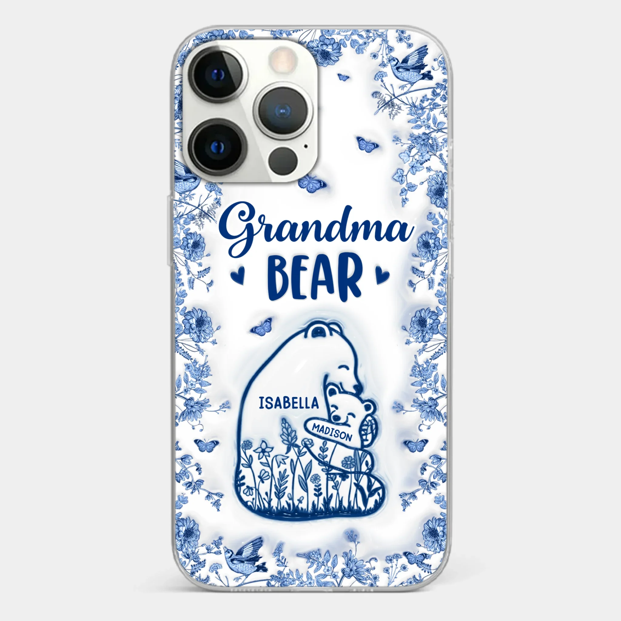 Custom 3D Inflated Effect Printed Clear Phone Case - Personalized Birthday Gifts For Mom, Grandma - Love You Beary Much - Image 20