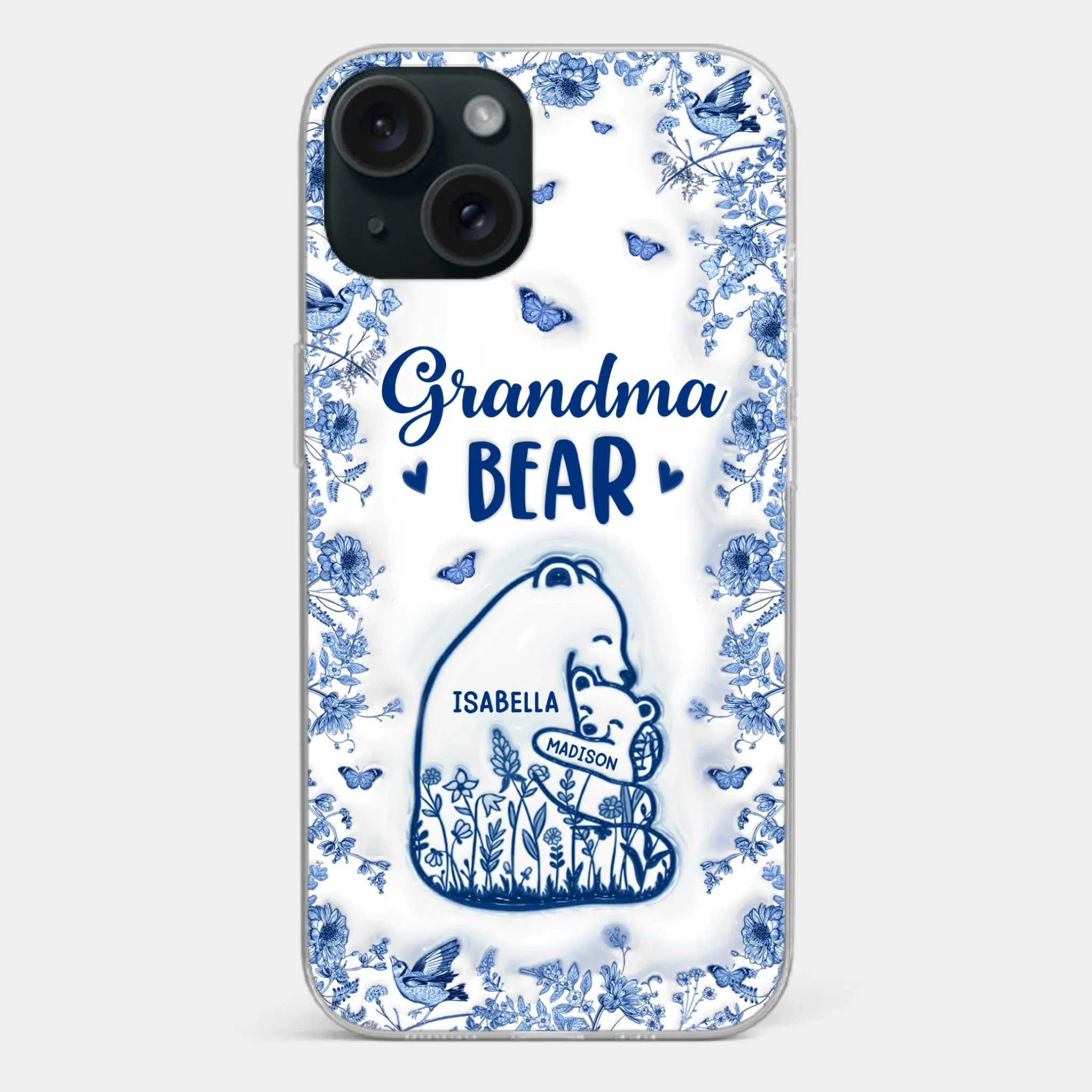 Custom 3D Inflated Effect Printed Clear Phone Case - Personalized Birthday Gifts For Mom, Grandma - Love You Beary Much - Image 21