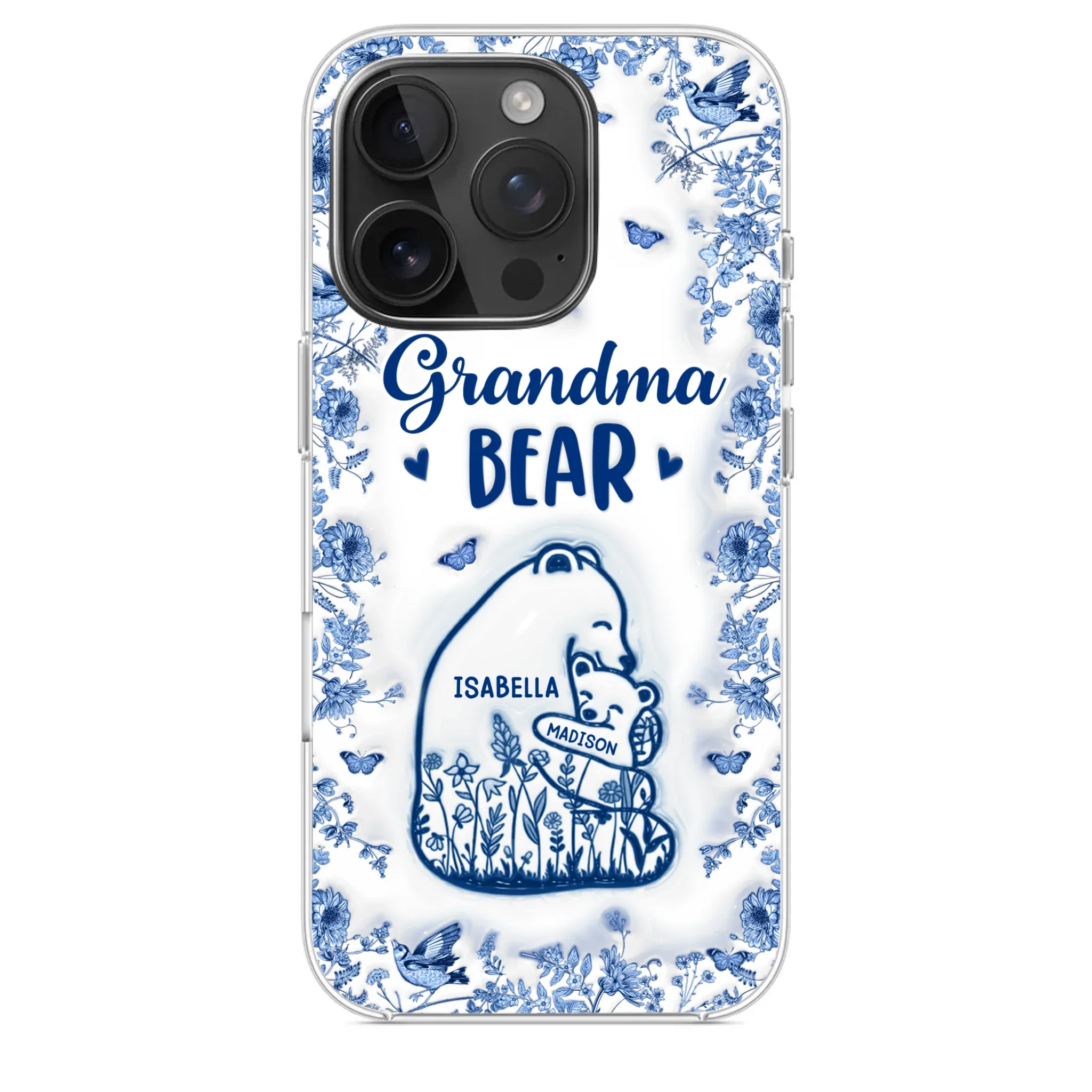 Custom 3D Inflated Effect Printed Clear Phone Case - Personalized Birthday Gifts For Mom, Grandma - Love You Beary Much - Image 30