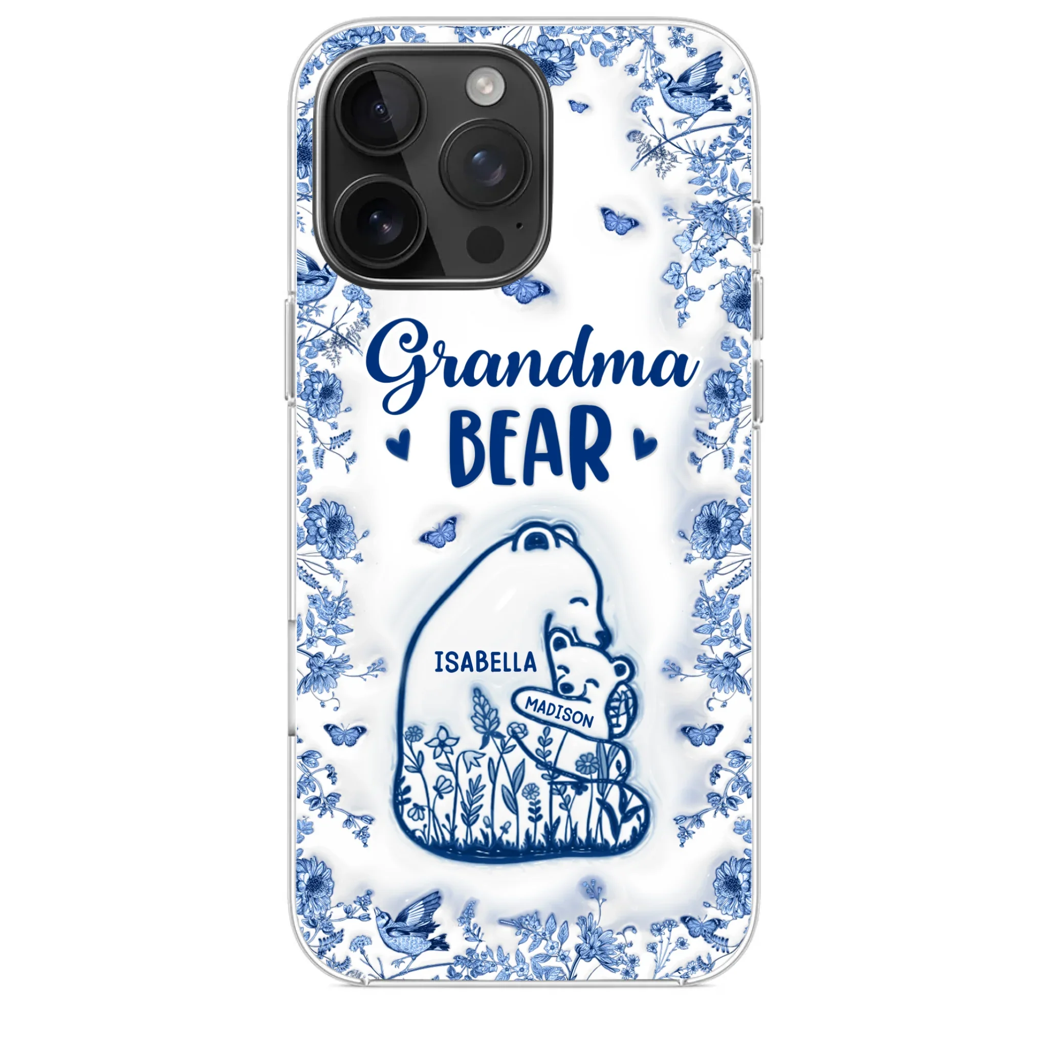 Custom 3D Inflated Effect Printed Clear Phone Case - Personalized Birthday Gifts For Mom, Grandma - Love You Beary Much - Image 31