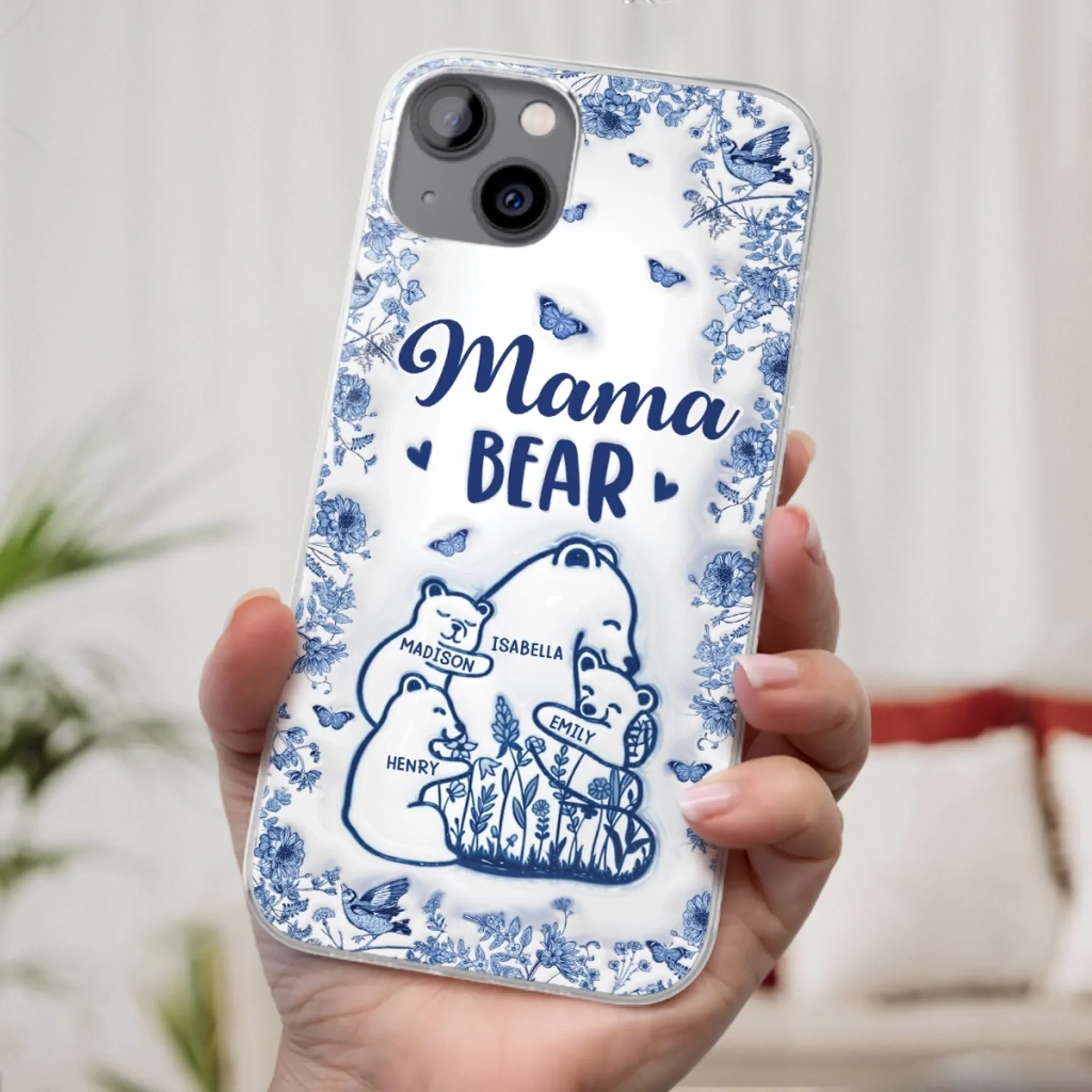 Custom 3D Inflated Effect Printed Clear Phone Case - Personalized Birthday Gifts For Mom, Grandma - Love You Beary Much - Image 32