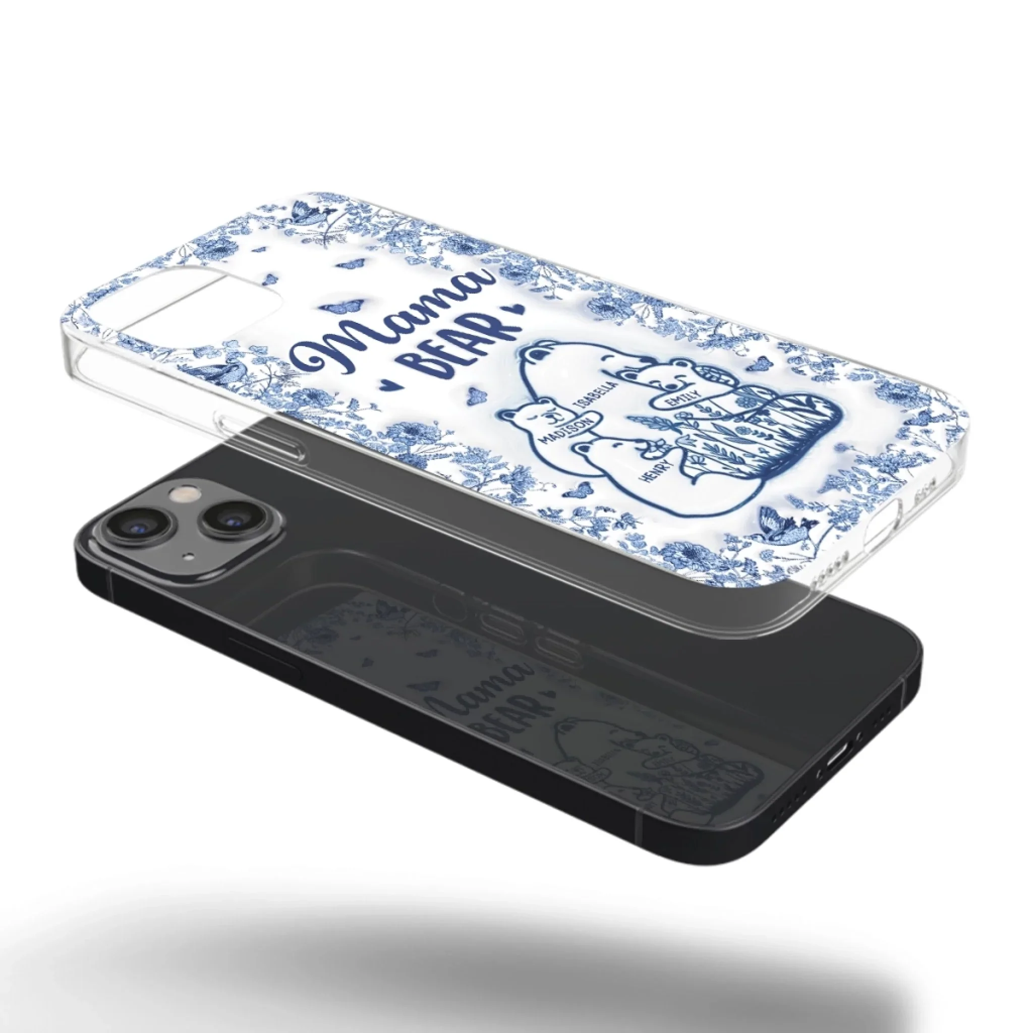 Custom 3D Inflated Effect Printed Clear Phone Case - Personalized Birthday Gifts For Mom, Grandma - Love You Beary Much - Image 33