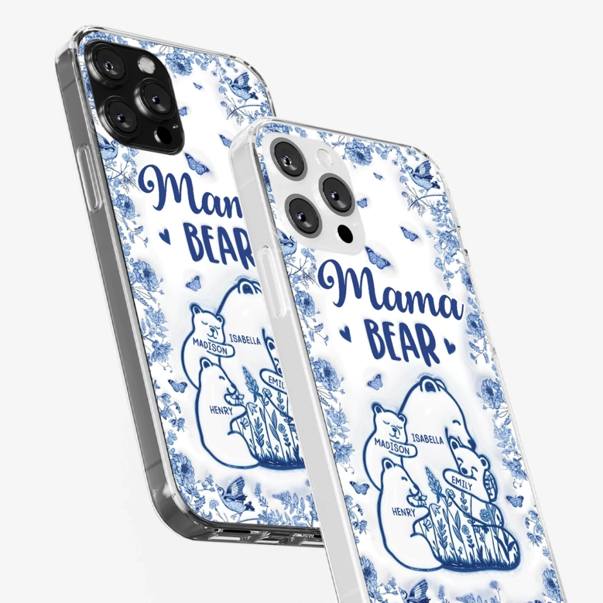 Custom 3D Inflated Effect Printed Clear Phone Case - Personalized Birthday Gifts For Mom, Grandma - Love You Beary Much - Image 34