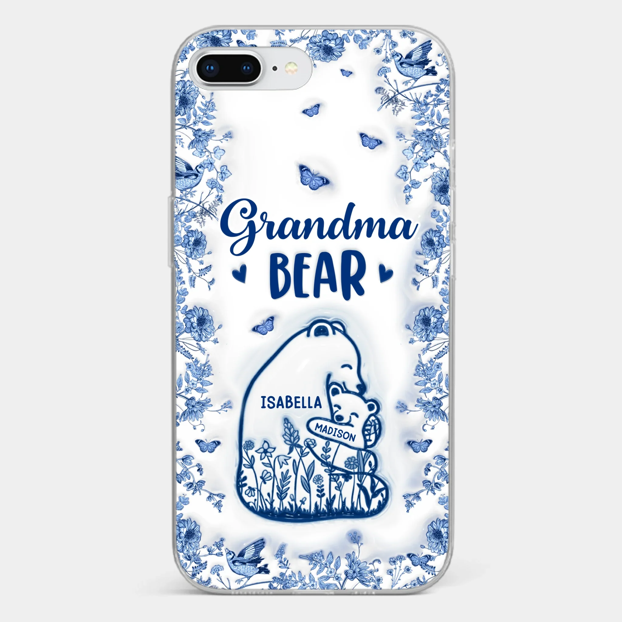 Custom 3D Inflated Effect Printed Clear Phone Case - Personalized Birthday Gifts For Mom, Grandma - Love You Beary Much - Image 4