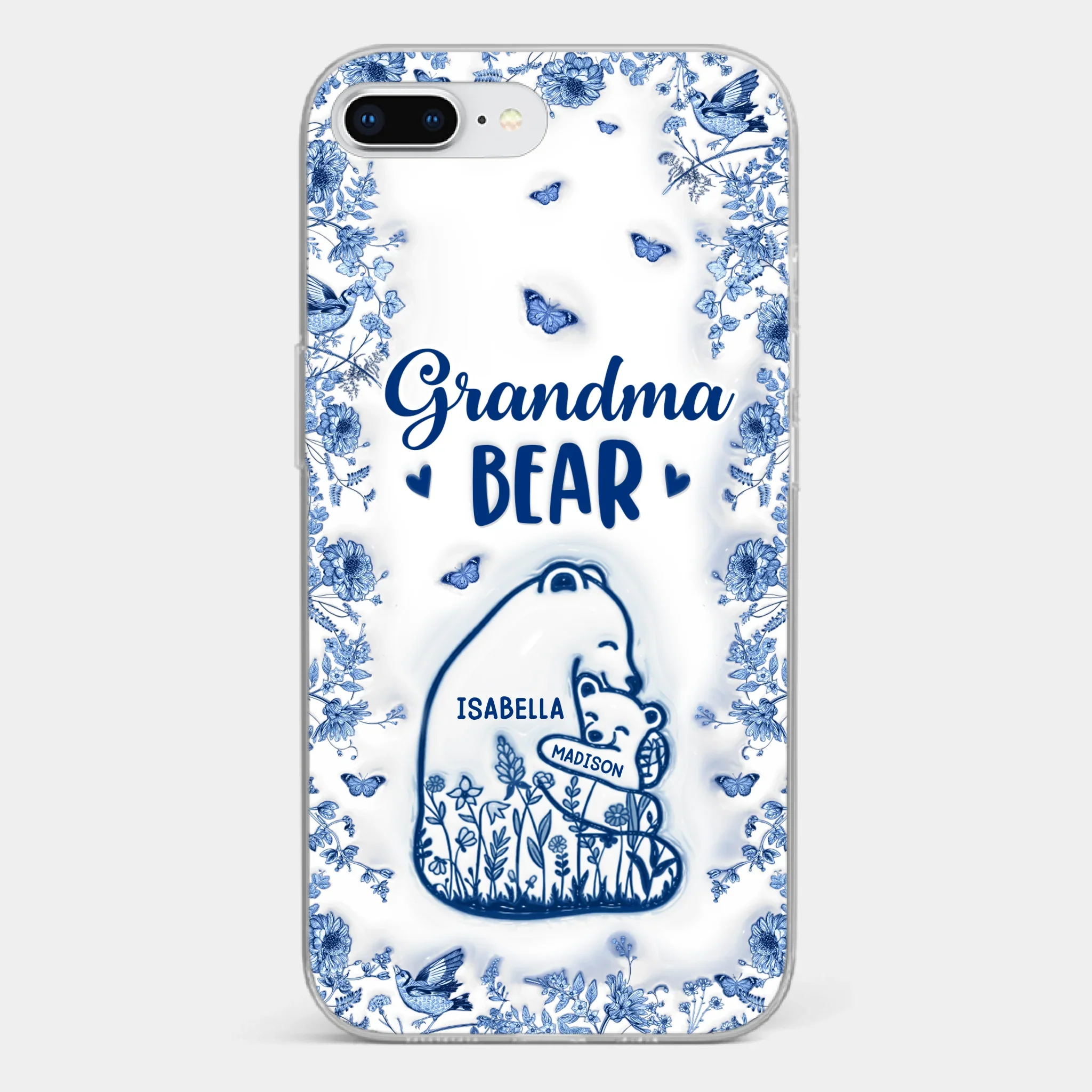 Custom 3D Inflated Effect Printed Clear Phone Case - Personalized Birthday Gifts For Mom, Grandma - Love You Beary Much - Image 5