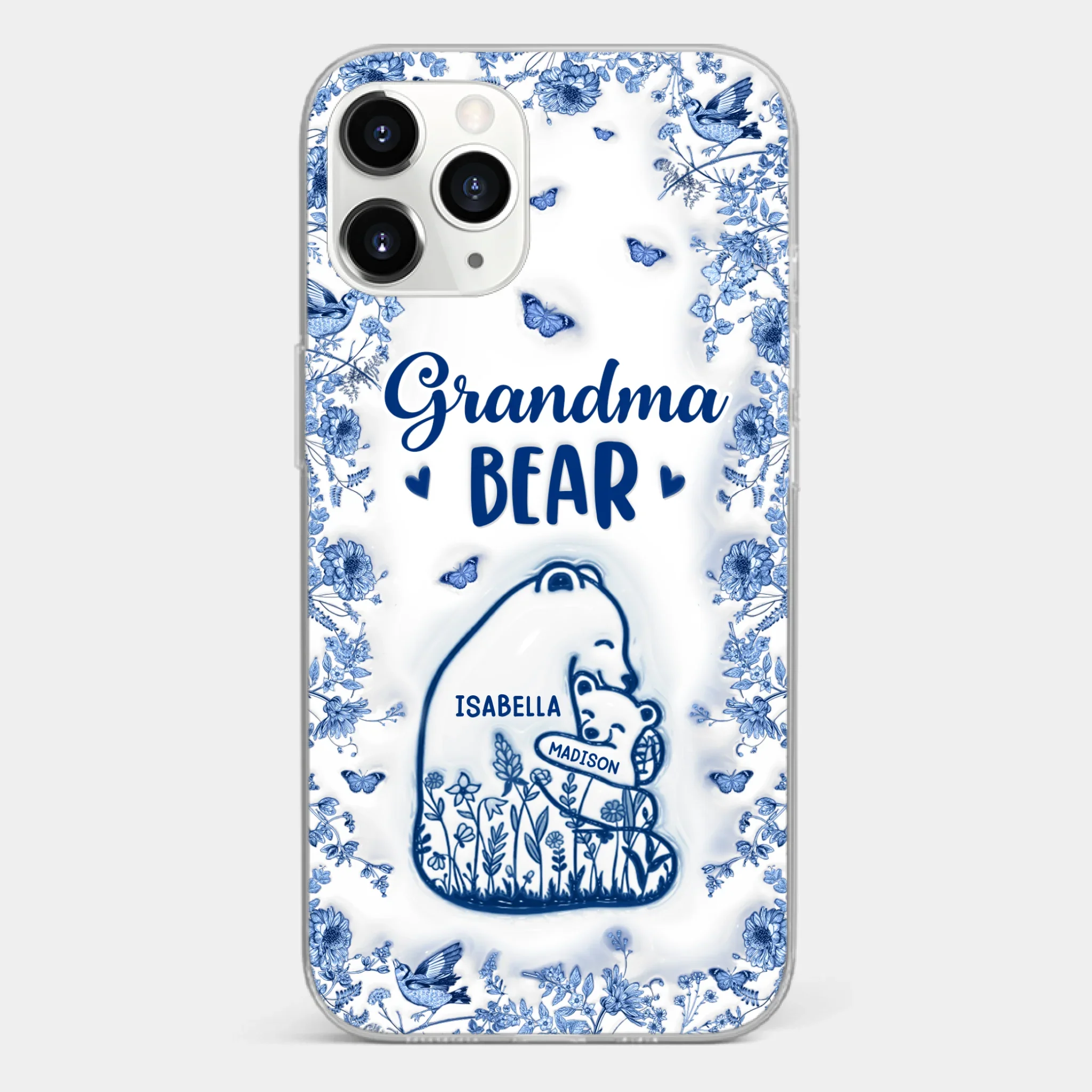 Custom 3D Inflated Effect Printed Clear Phone Case - Personalized Birthday Gifts For Mom, Grandma - Love You Beary Much - Image 7