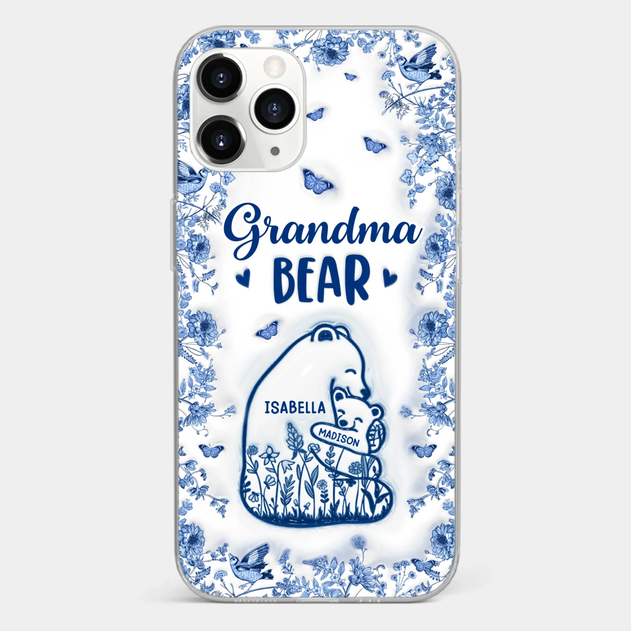 Custom 3D Inflated Effect Printed Clear Phone Case - Personalized Birthday Gifts For Mom, Grandma - Love You Beary Much - Image 8