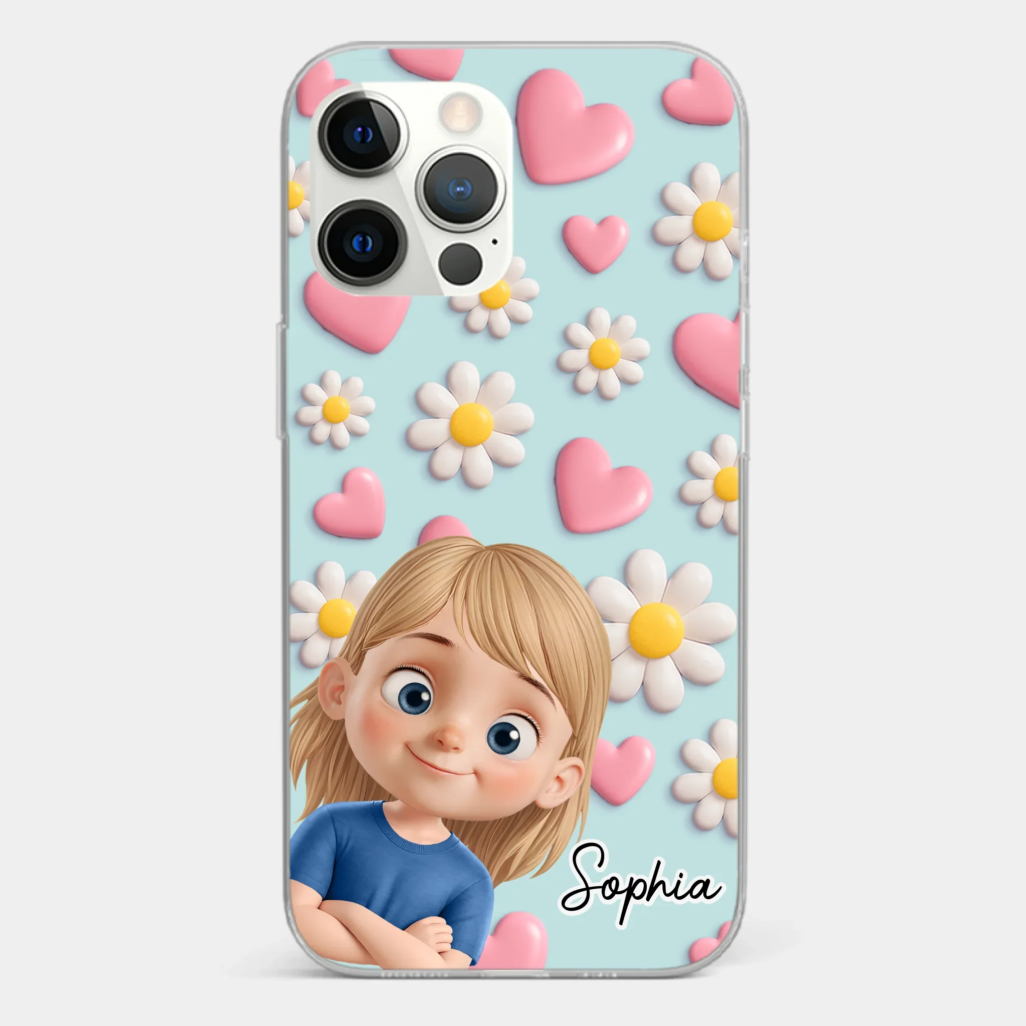 Custom 3D Inflated Effect Printed Clear Phone Case - Personalized Birthday Gifts For Mom, Grandma - Love You To Pieces - Image 11