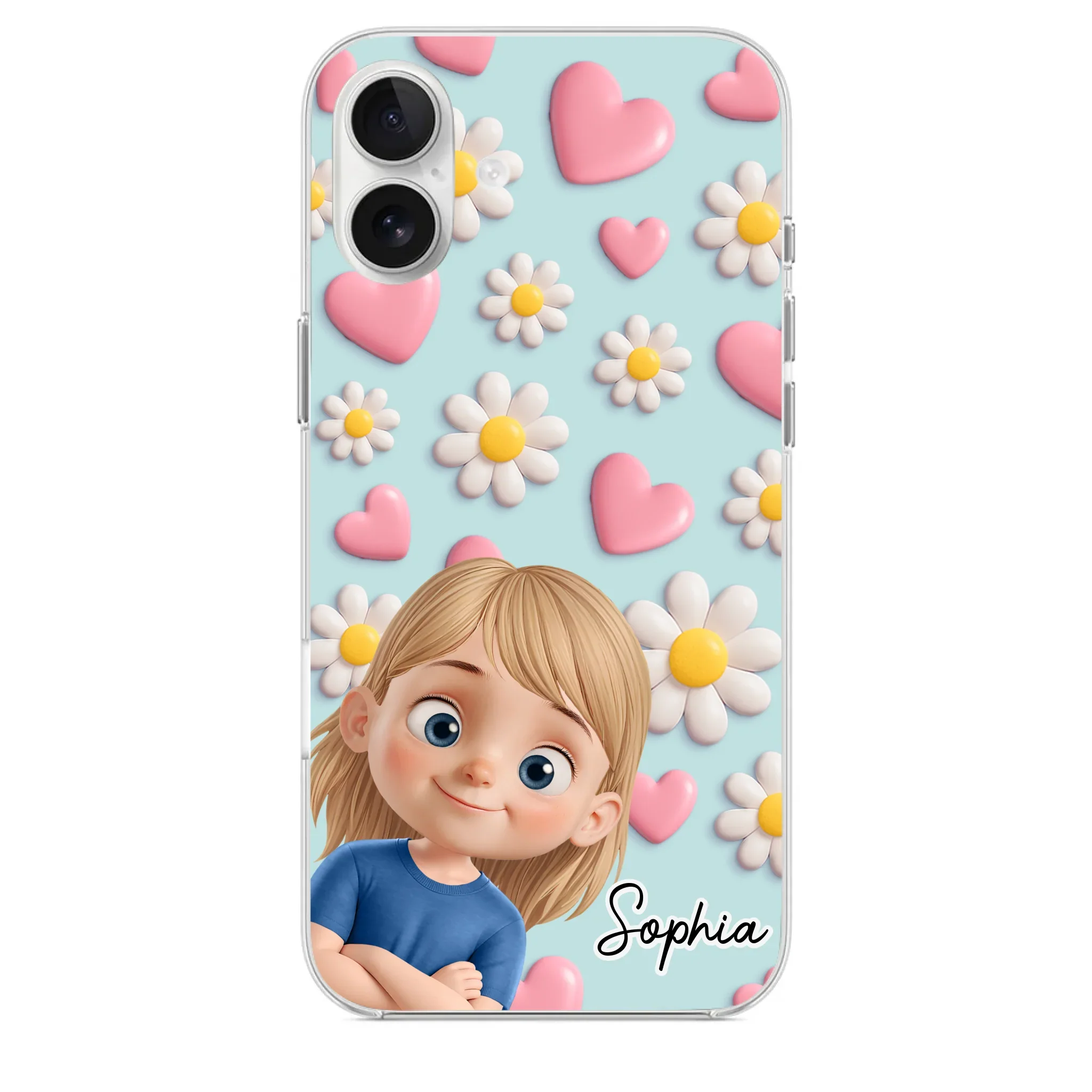 Custom 3D Inflated Effect Printed Clear Phone Case - Personalized Birthday Gifts For Mom, Grandma - Love You To Pieces - Image 29