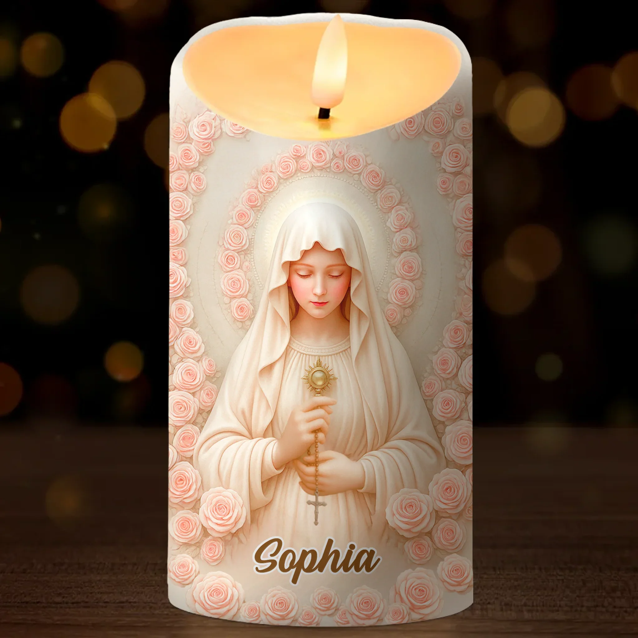 Custom 3D Inflated Effect Printed LED Candle - Personalized Christian Gifts For Women, Men, All Believers, Jesus Lovers - Light Of Faith And Hope - Image 2