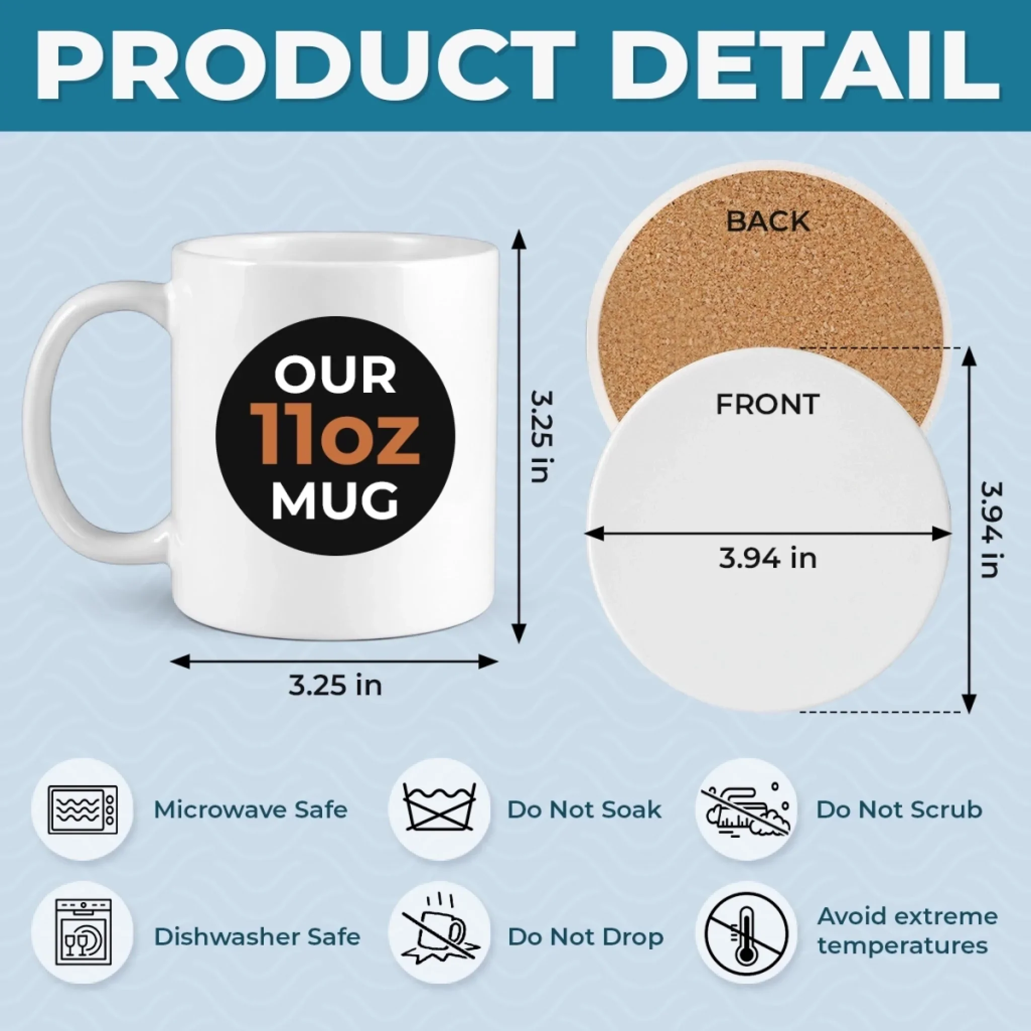 Custom 3D Inflated Effect Printed Mug And Coaster Set - Personalized Mother's Day Birthday Gifts For Mom, Grandma - Garden Of Love - Image 5